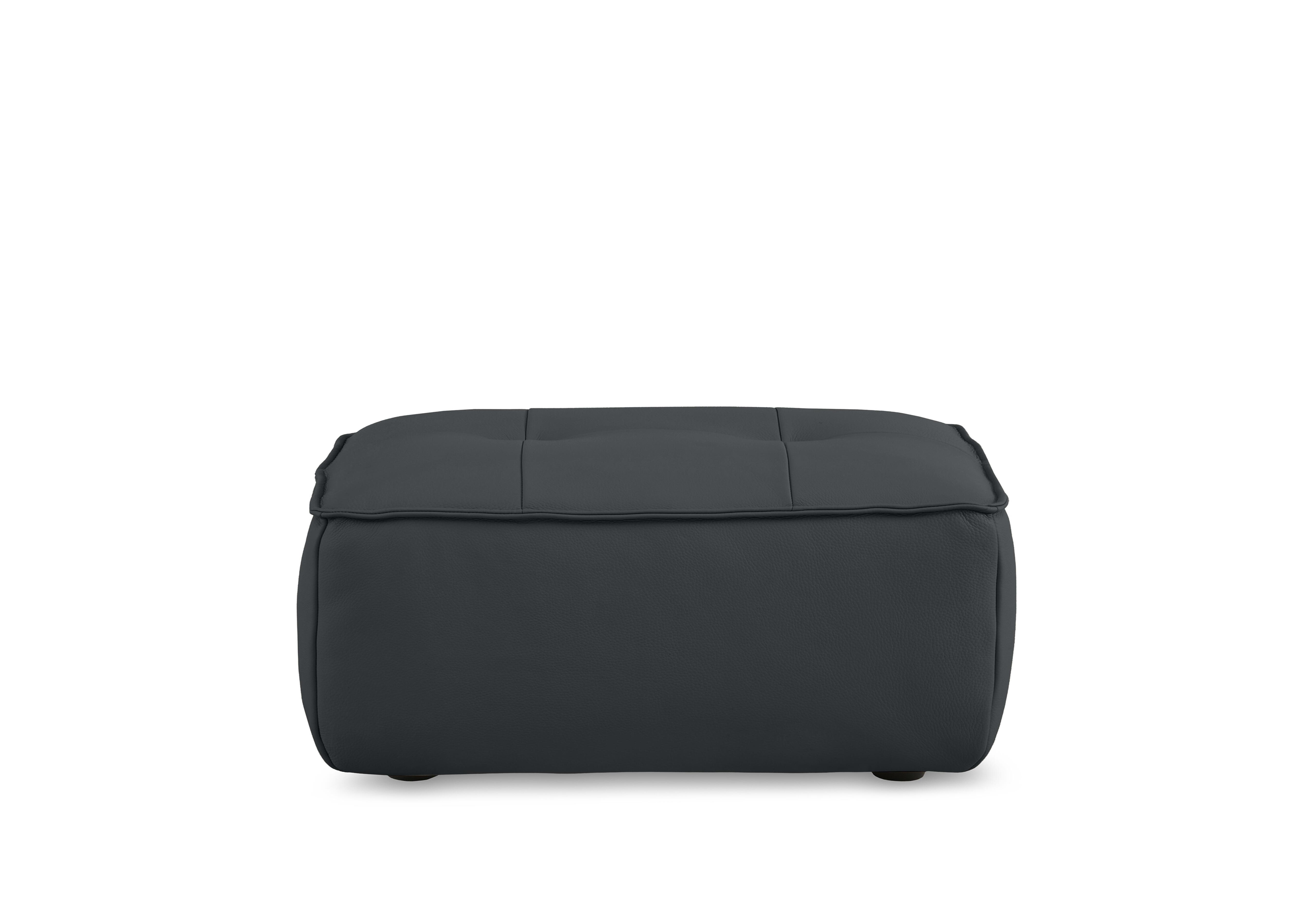 Cushino Large Rectangular Leather Footstool in New Blue 7599 Cat-50 on Furniture Village