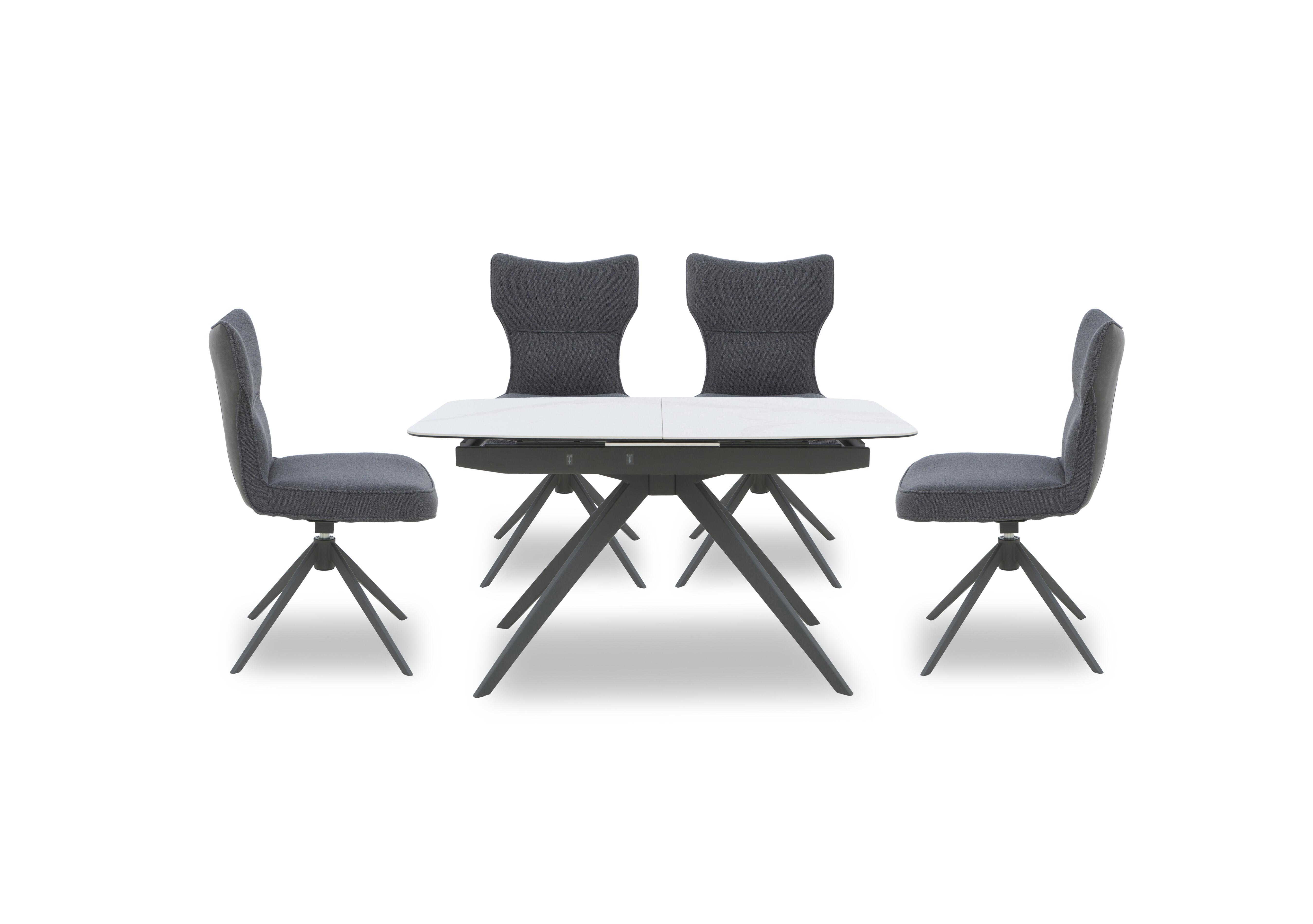 Carrera Pop Up Extending Dining Table and 4 Swivel Dining Chairs in  on Furniture Village