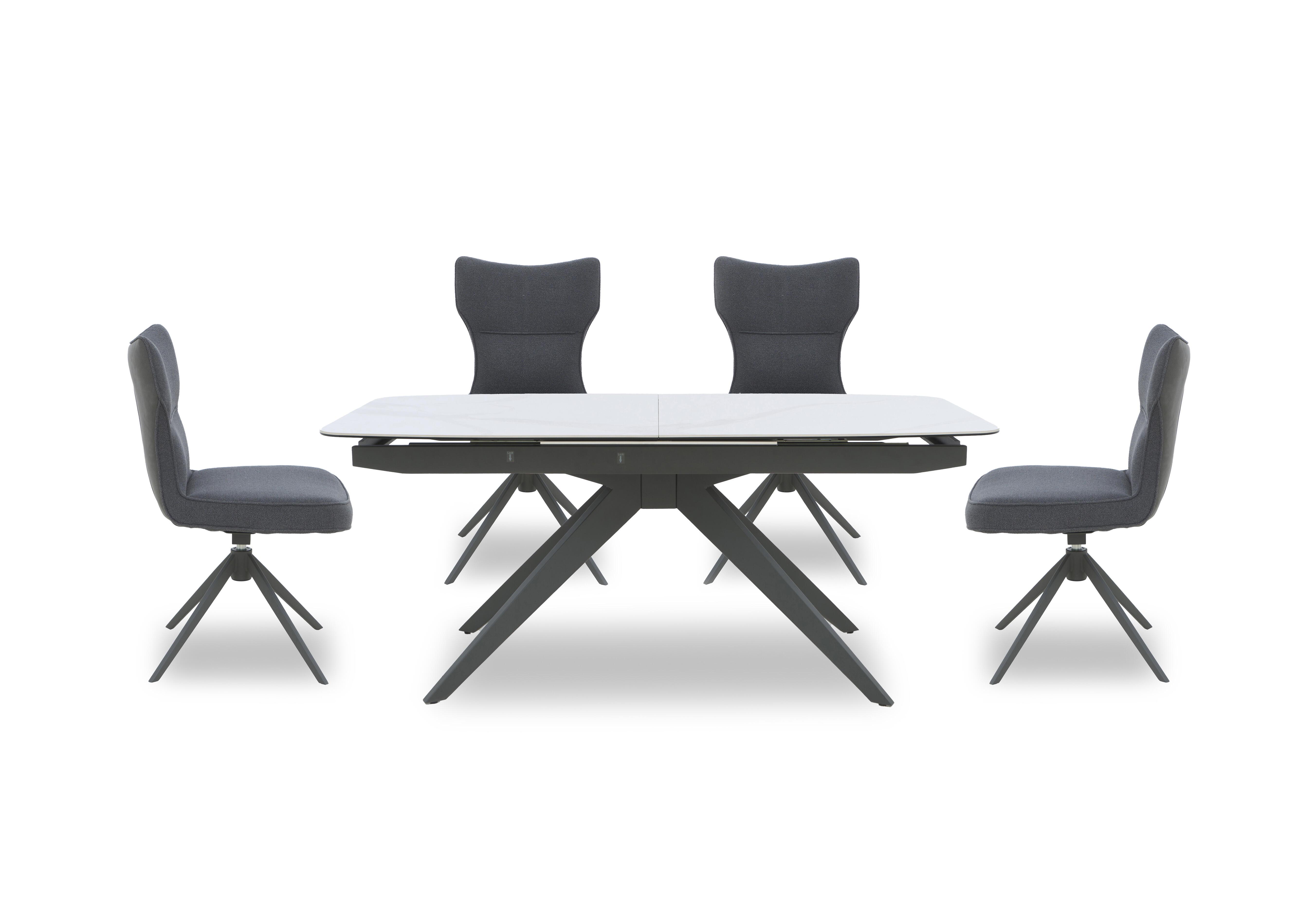 Carrera Pop Up Extending Dining Table and 4 Swivel Dining Chairs in  on Furniture Village
