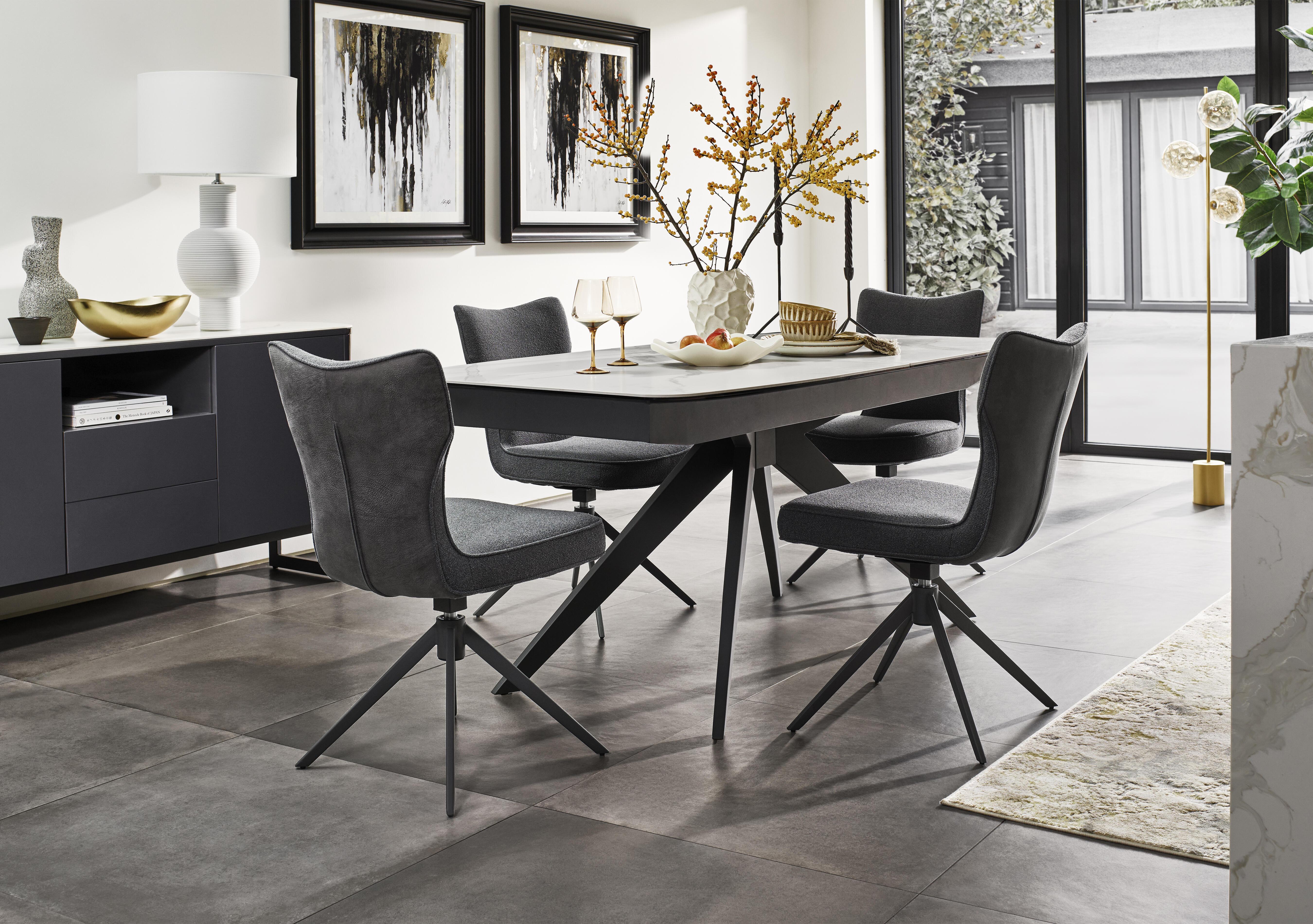 Carrera Pop Up Extending Dining Table and 4 Swivel Dining Chairs in  on Furniture Village