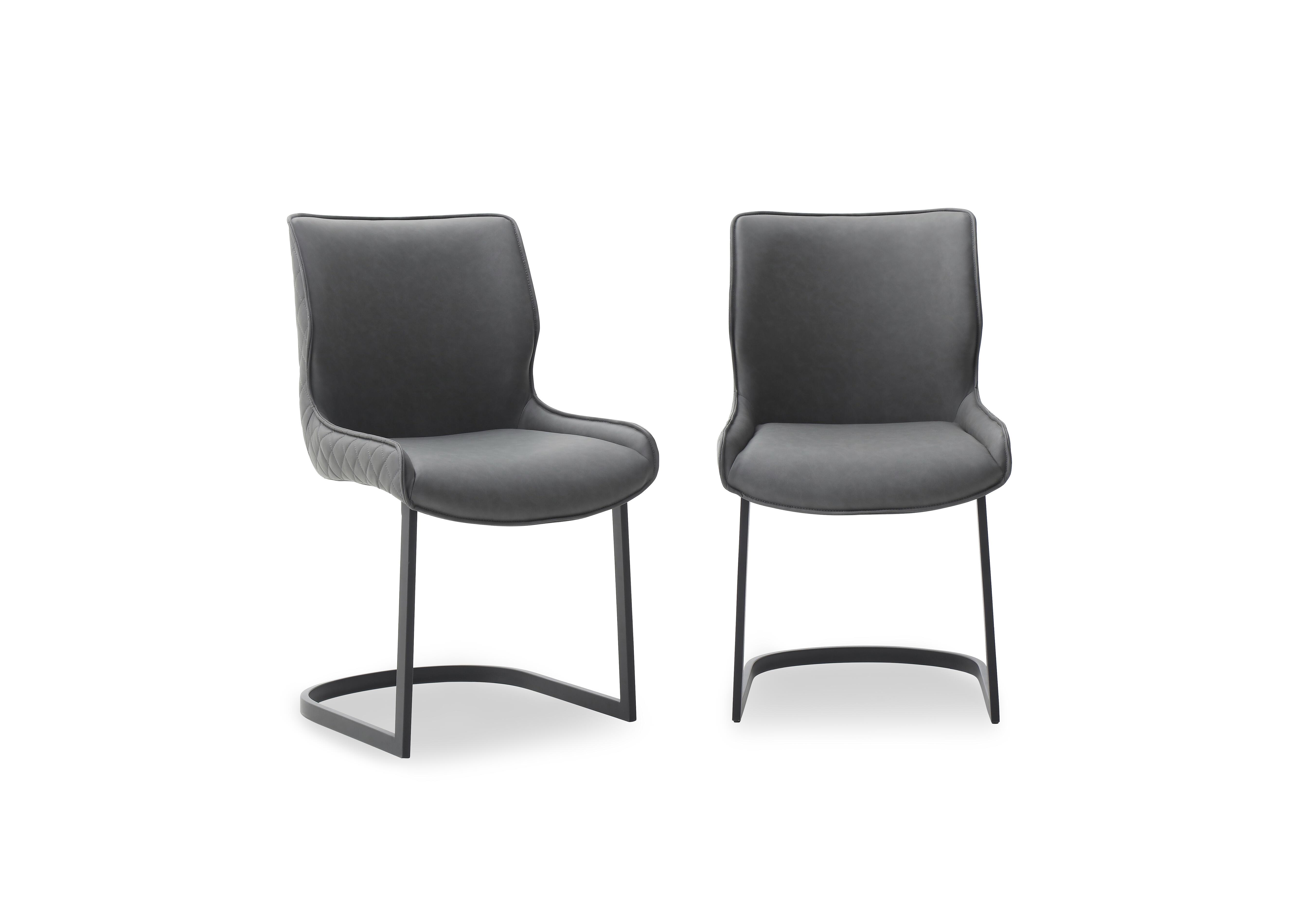 Cupra Pair of Dining Chairs in Charcoal on Furniture Village