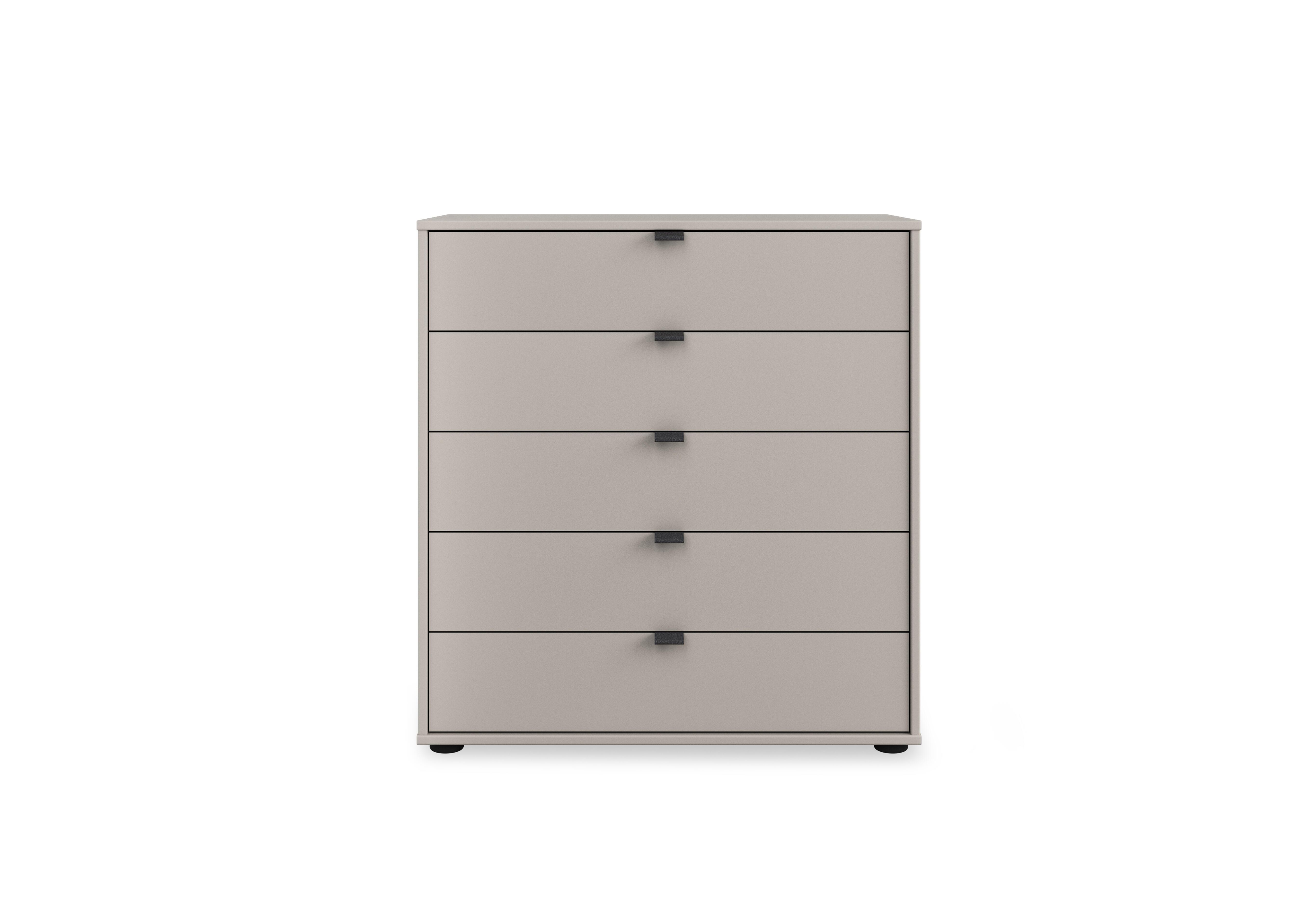 Tullio 80cm 5 Drawer Chest in Pebble Grey on Furniture Village