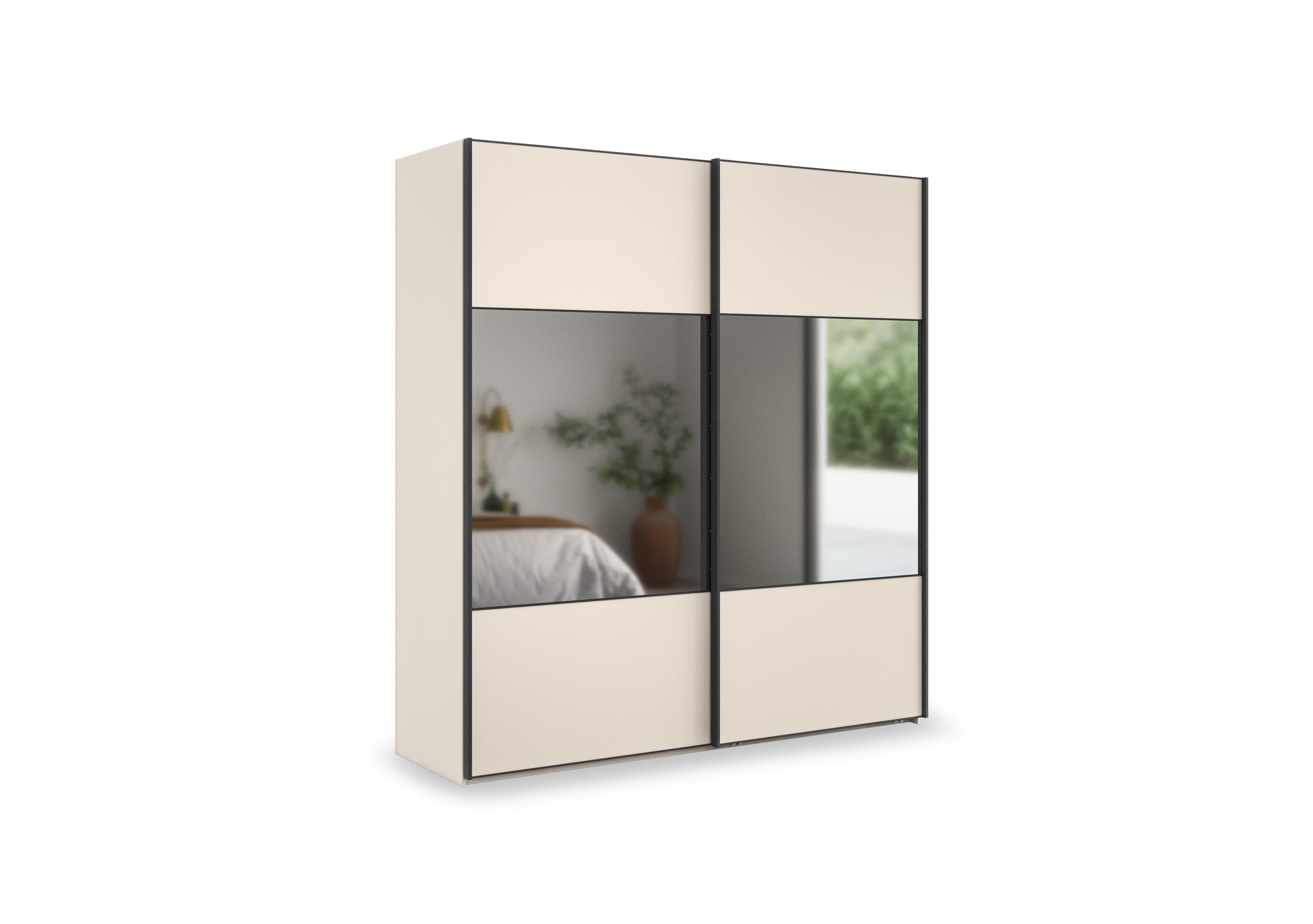 Tullio 200cm 2 Door Sliding Wardrobe with Mirrors in Champagne-Crystal on Furniture Village