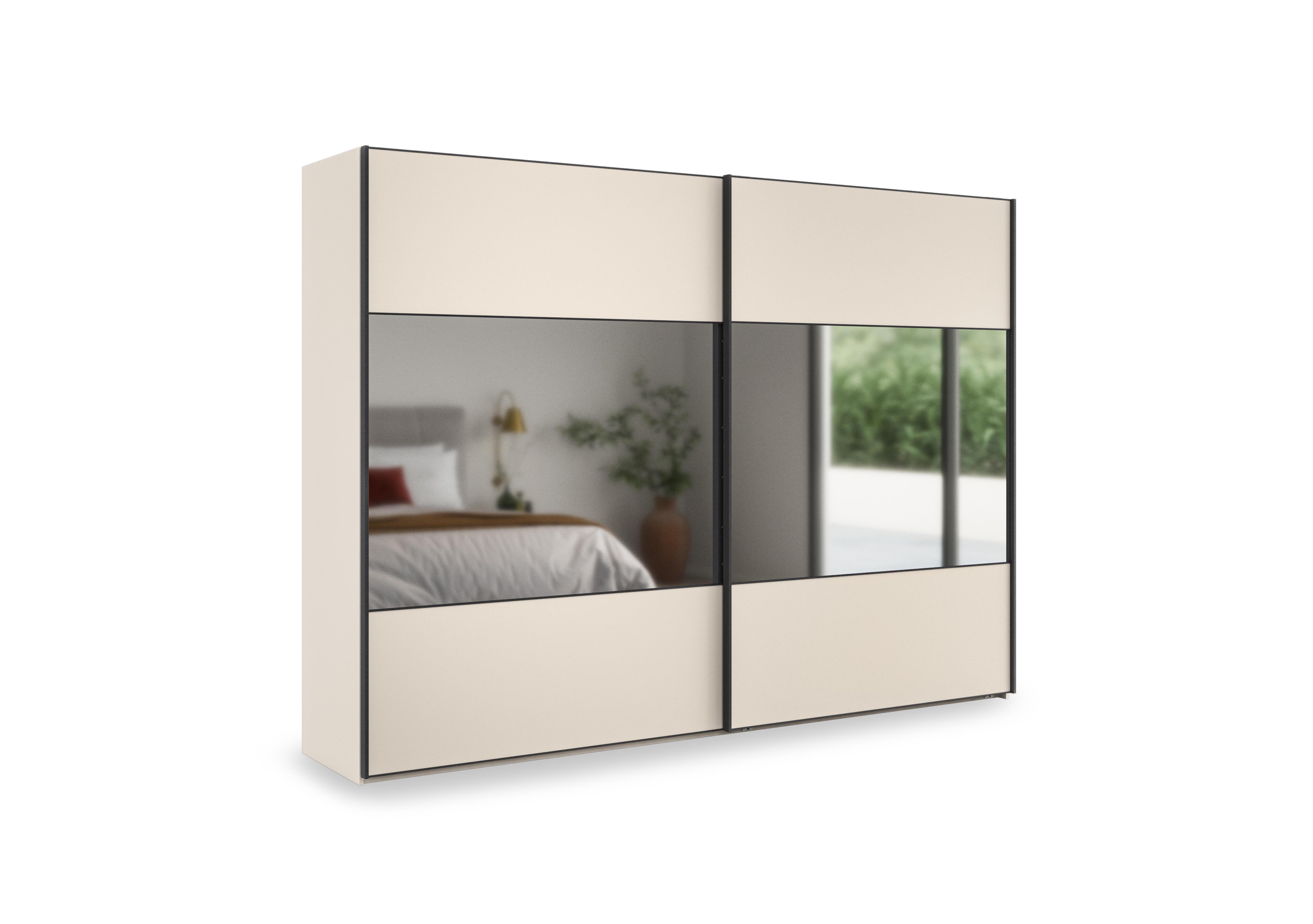 Tullio 300cm 2 Door Sliding Wardrobe with Mirrors in Champagne-Crystal on Furniture Village