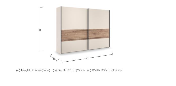 Tullio 300cm 2 Door Sliding Wardrobe with Nordic Oak Accent in  on Furniture Village