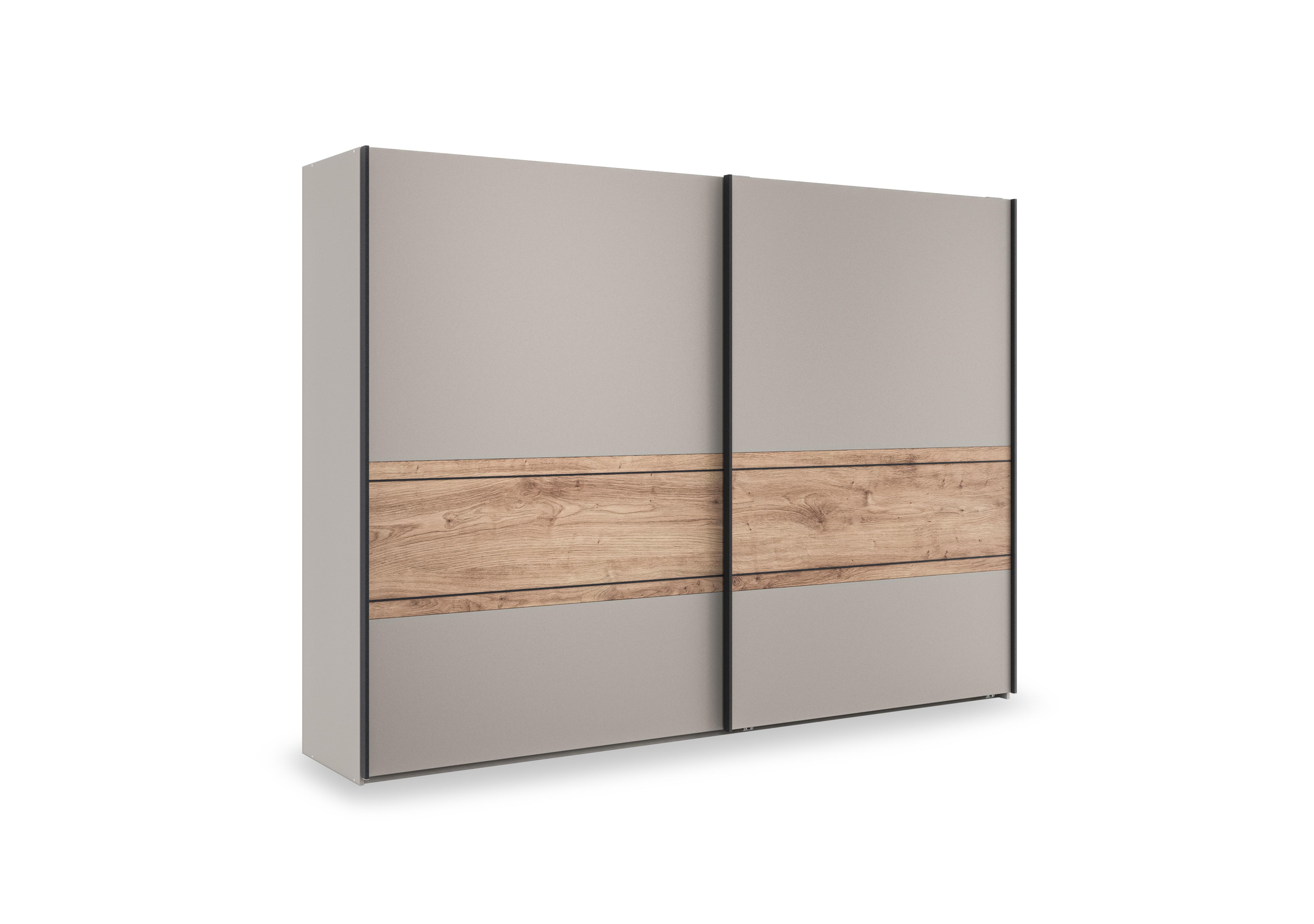 Tullio 300cm 2 Door Sliding Wardrobe with Nordic Oak Accent in Pebble Grey-Nordic Oak on Furniture Village