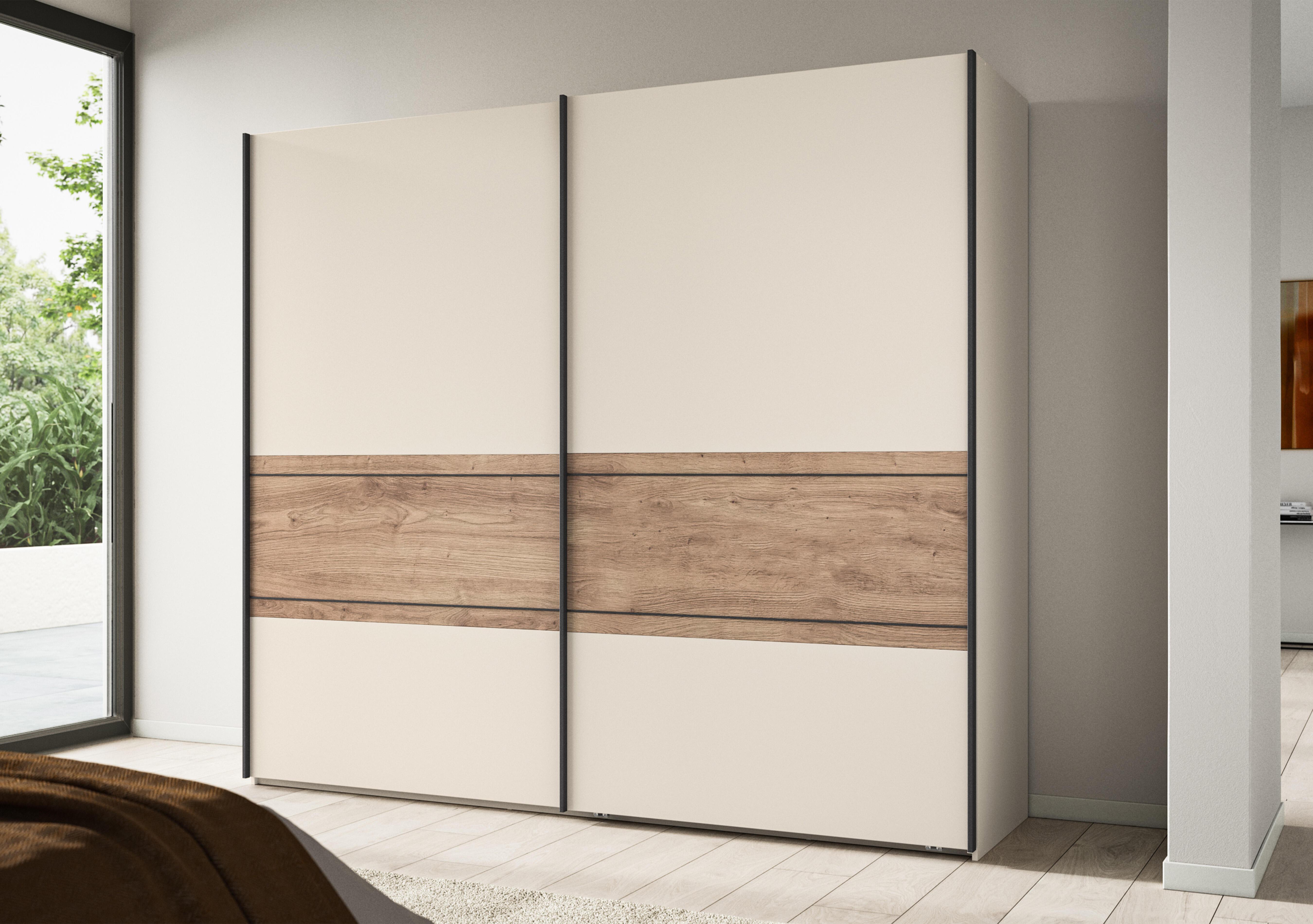 Tullio 250cm 2 Door Sliding Wardrobe with Nordic Oak Accent in  on Furniture Village