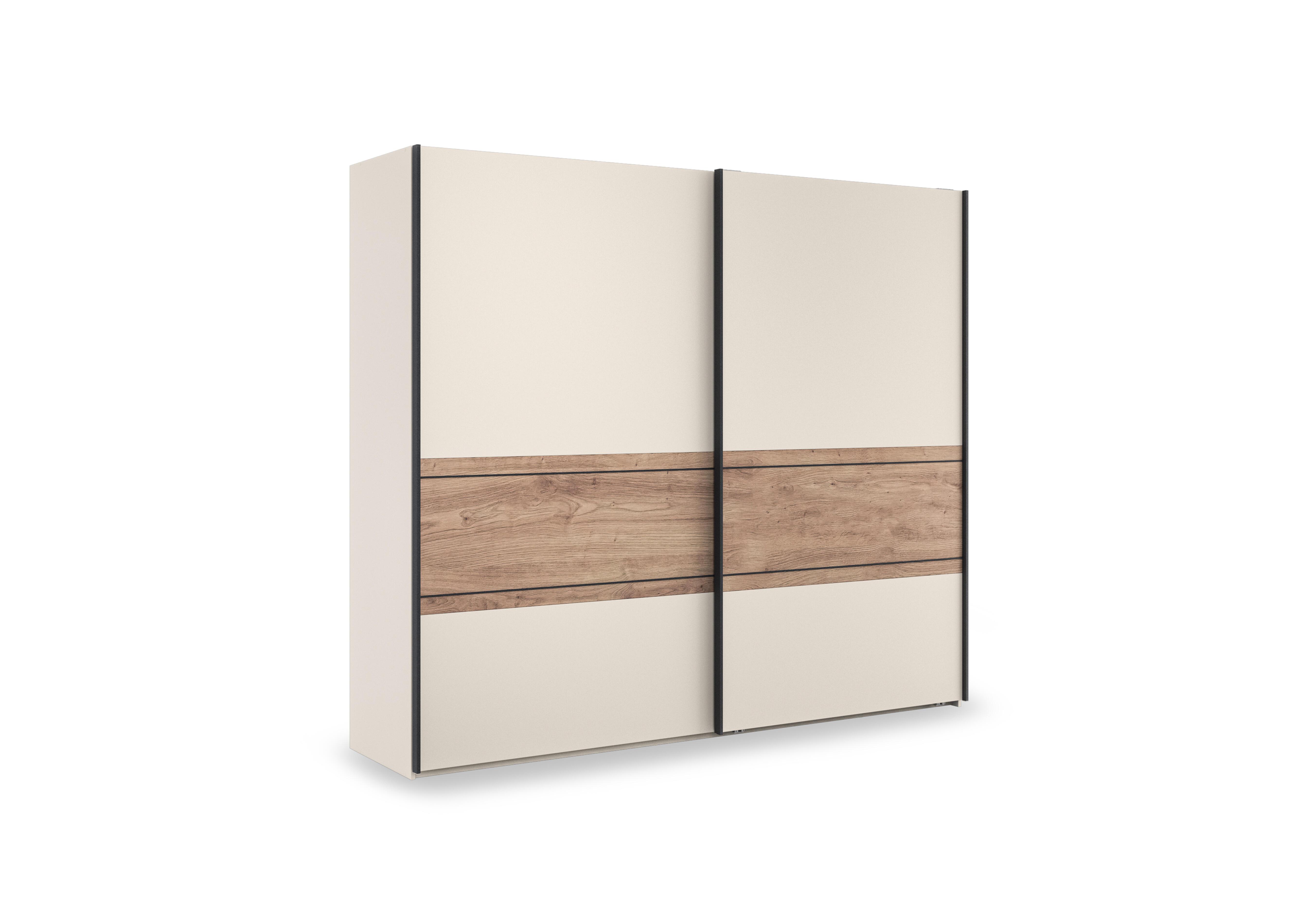Tullio 250cm 2 Door Sliding Wardrobe with Nordic Oak Accent in Champagne-Nordic Oak on Furniture Village