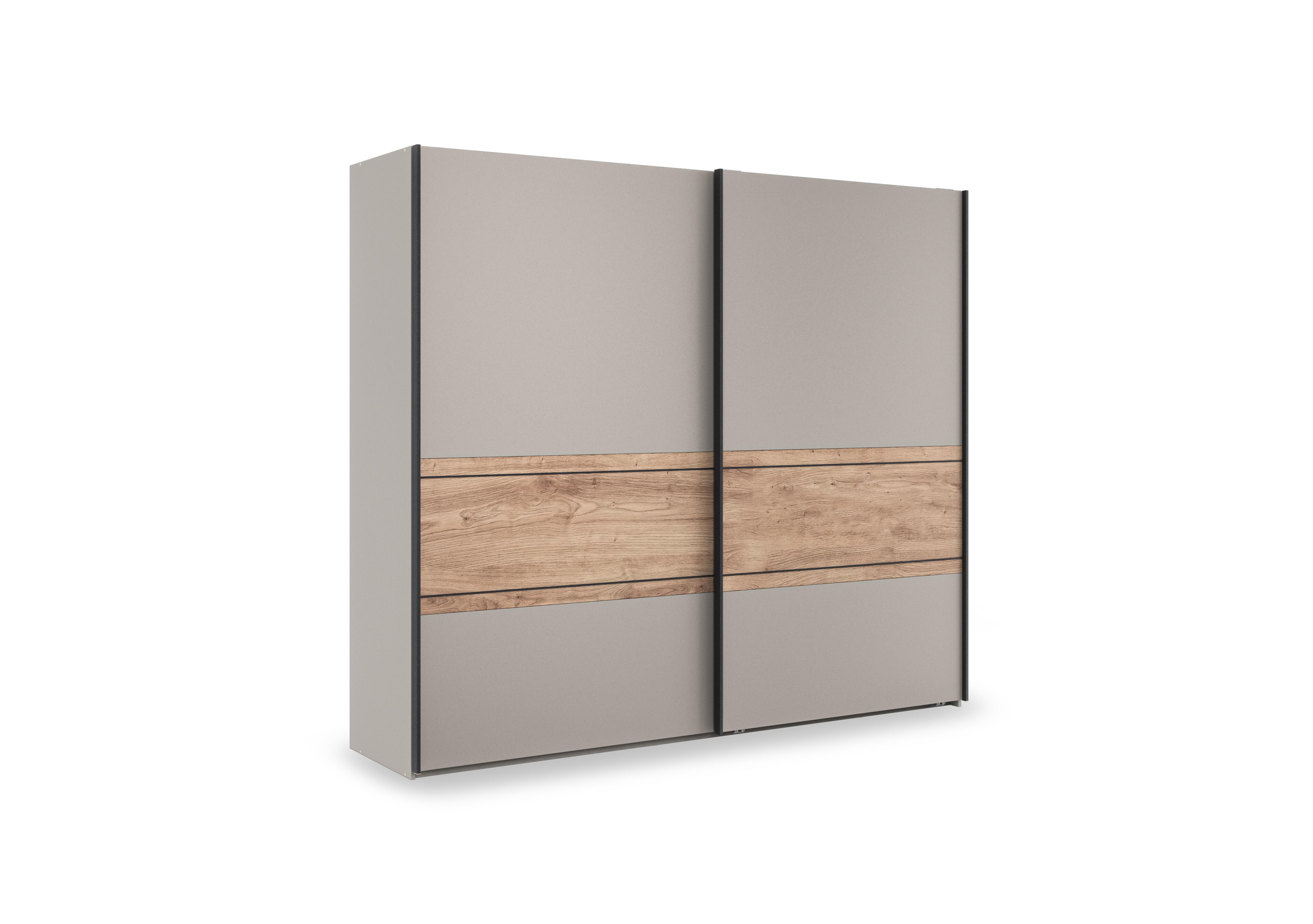 Tullio 250cm 2 Door Sliding Wardrobe with Nordic Oak Accent in Pebble Grey-Nordic Oak on Furniture Village