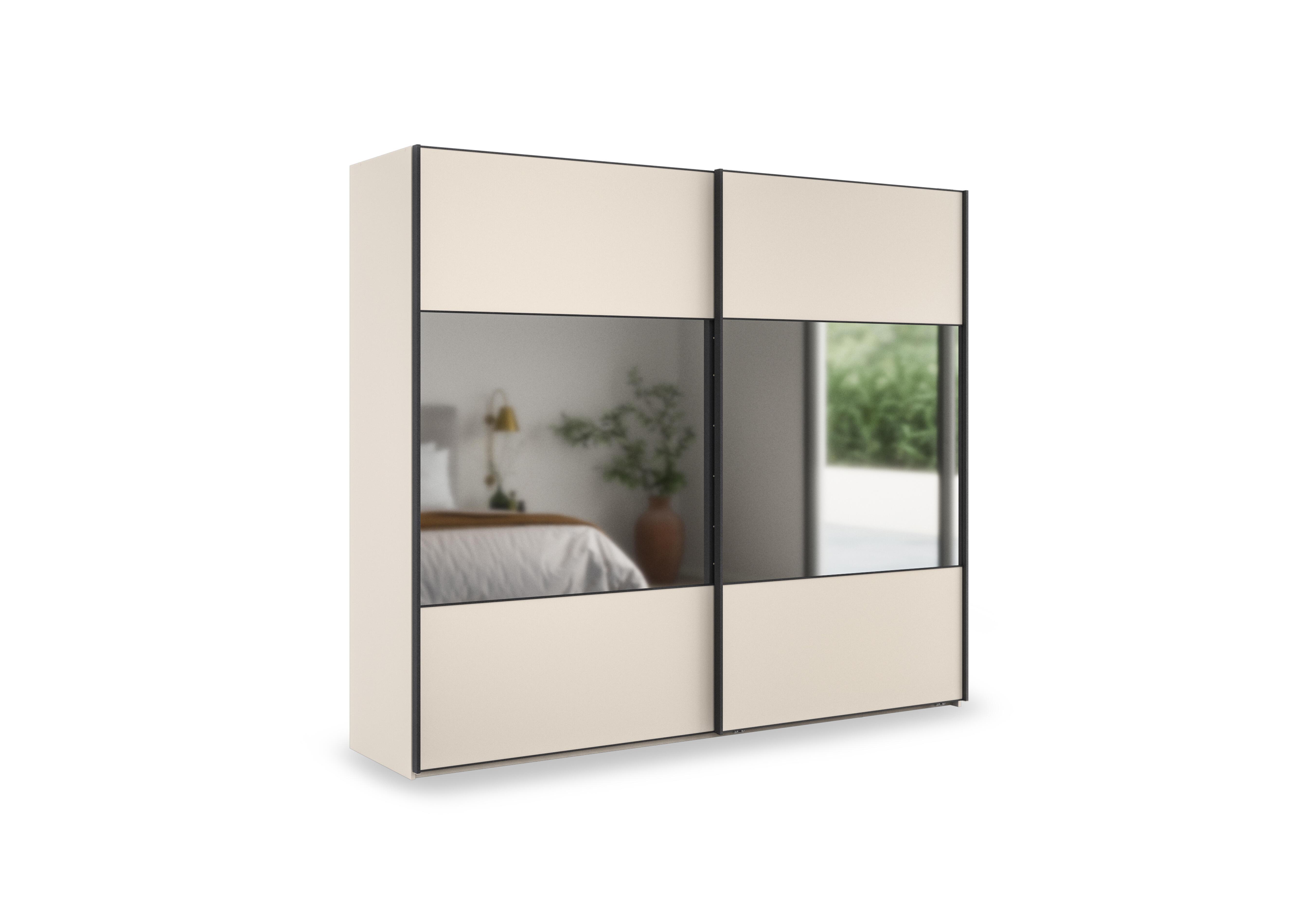 Tullio 250cm 2 Door Sliding Wardrobe with Mirrors in Champagne-Crystal on Furniture Village