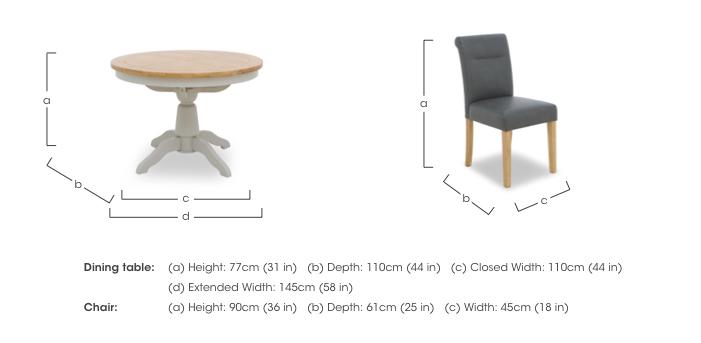Lewis Round Pedestal Butterfly Extending Dining Table and 4 Roll Back Faux Leather Dining Chairs in  on Furniture Village