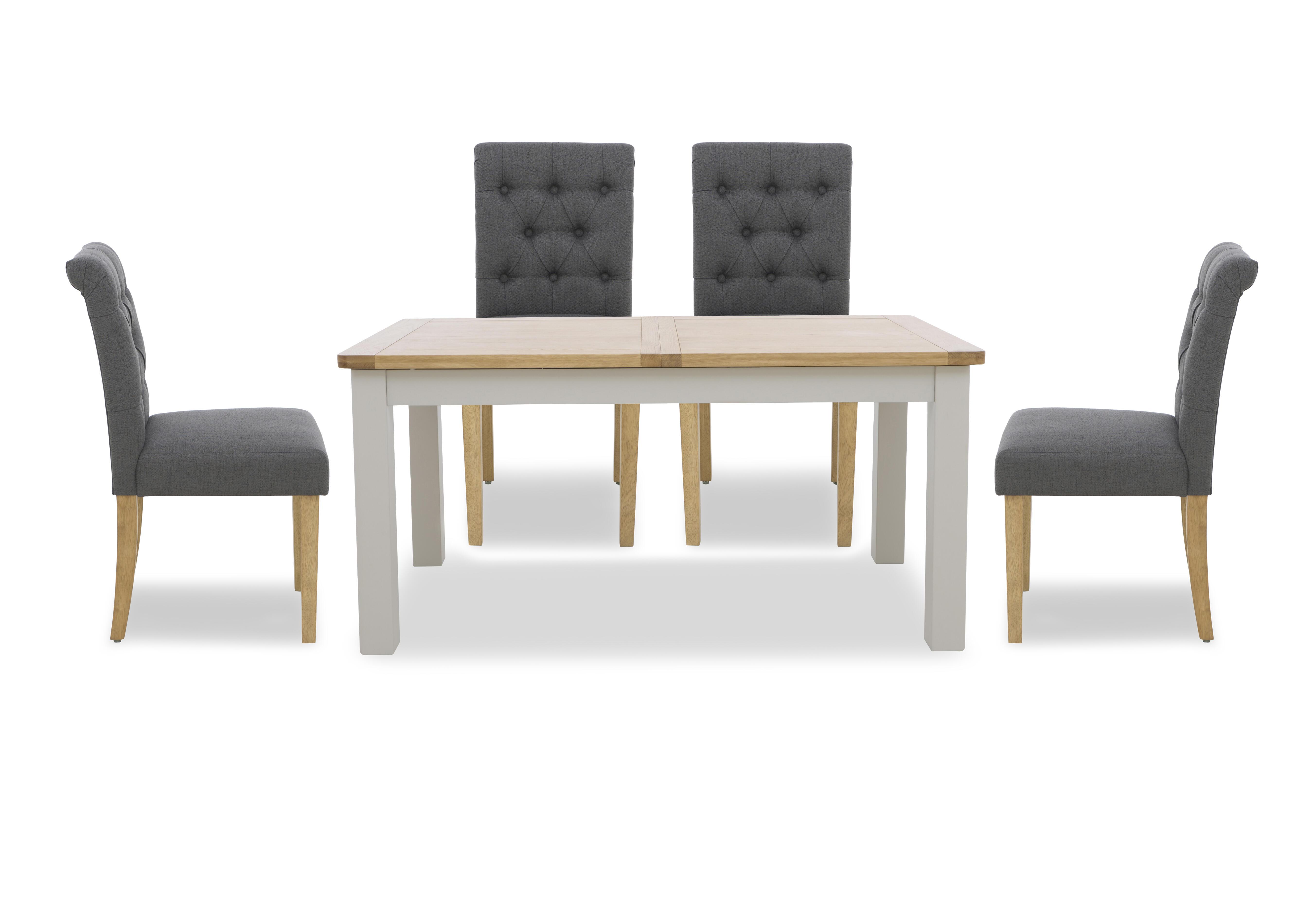 Lewis Rectangular Extending Dining Table and 4 Button Back Dining Chairs in Anthracite on Furniture Village