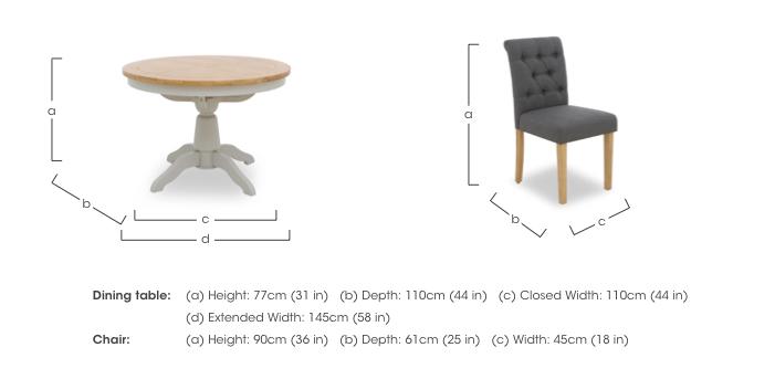 Lewis Round Pedestal Butterfly Extending Dining Table and 4 Button Back Dining Chairs in  on Furniture Village