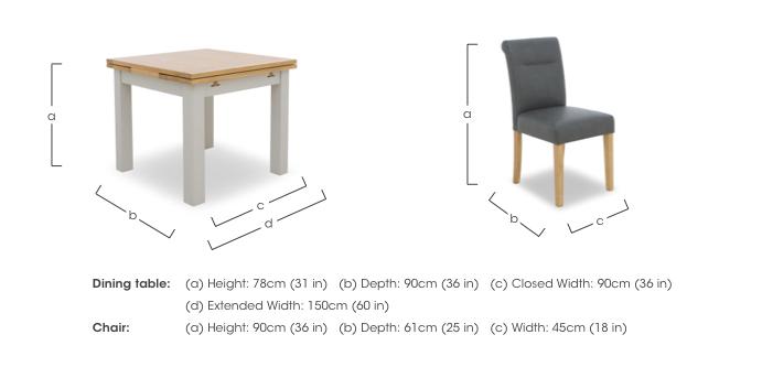 Lewis Small Draw Leaf Extending Dining Table and 4 Roll Back Faux Leather Dining Chairs in  on Furniture Village