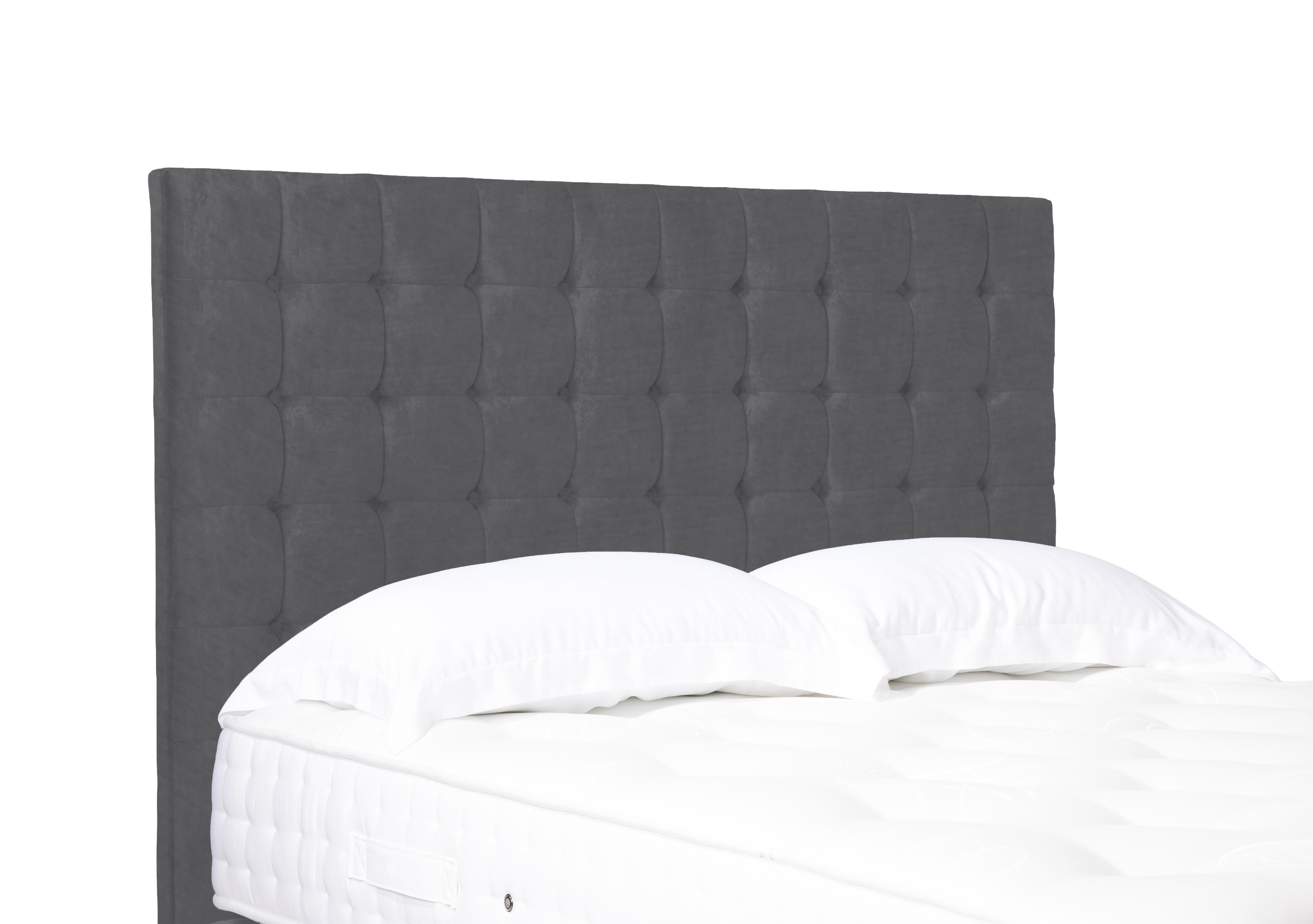 Artisan Collection Dot Medium Floor Standing Headboard in Plush Dark Grey on Furniture Village