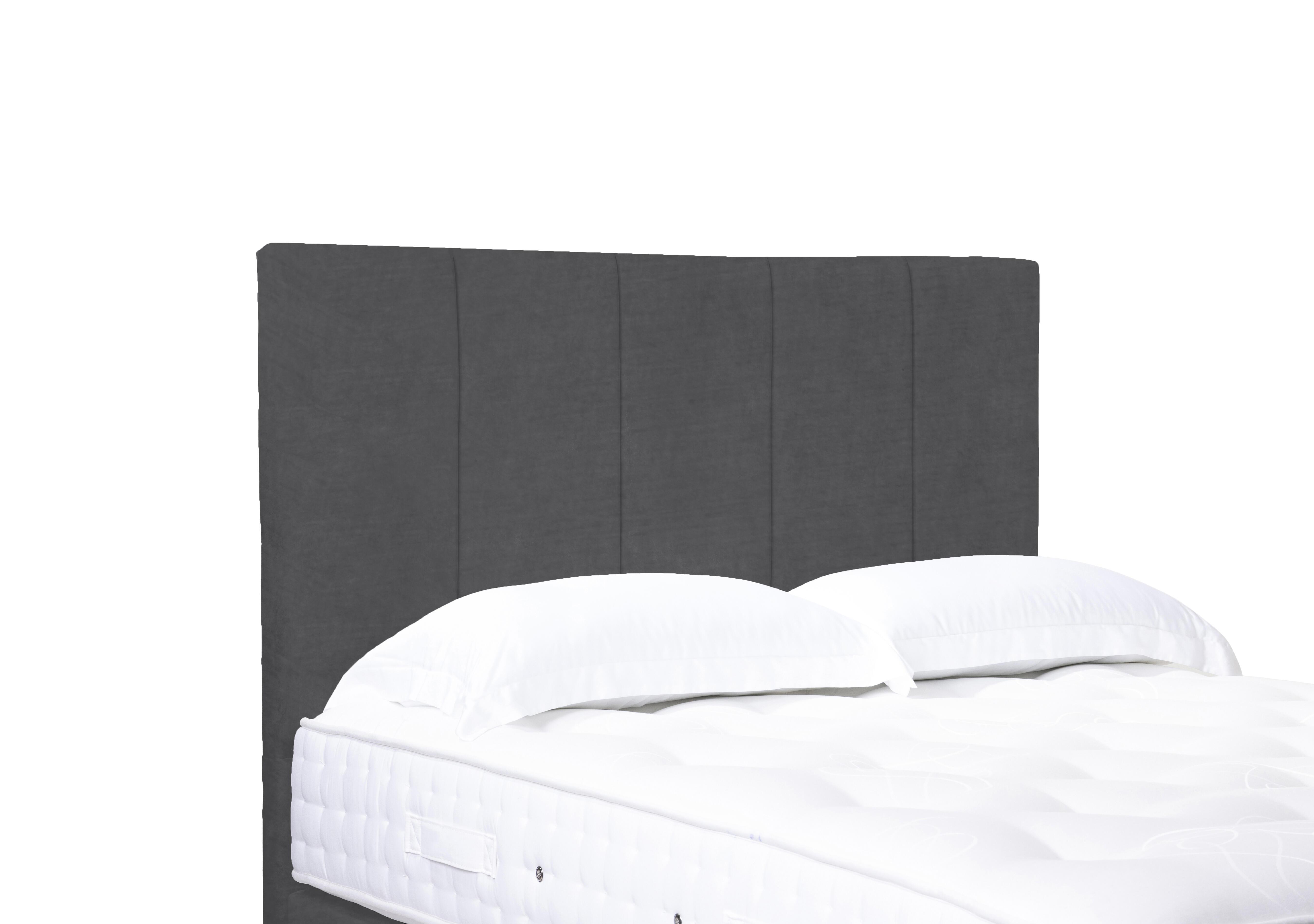Artisan Collection Strata High Floor Standing Headboard in Plush Dark Grey on Furniture Village