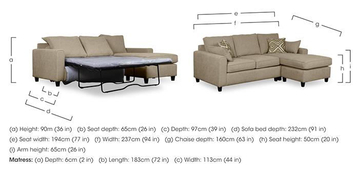 Ripon 3 Seater Chaise End Sofa Bed in  on Furniture Village