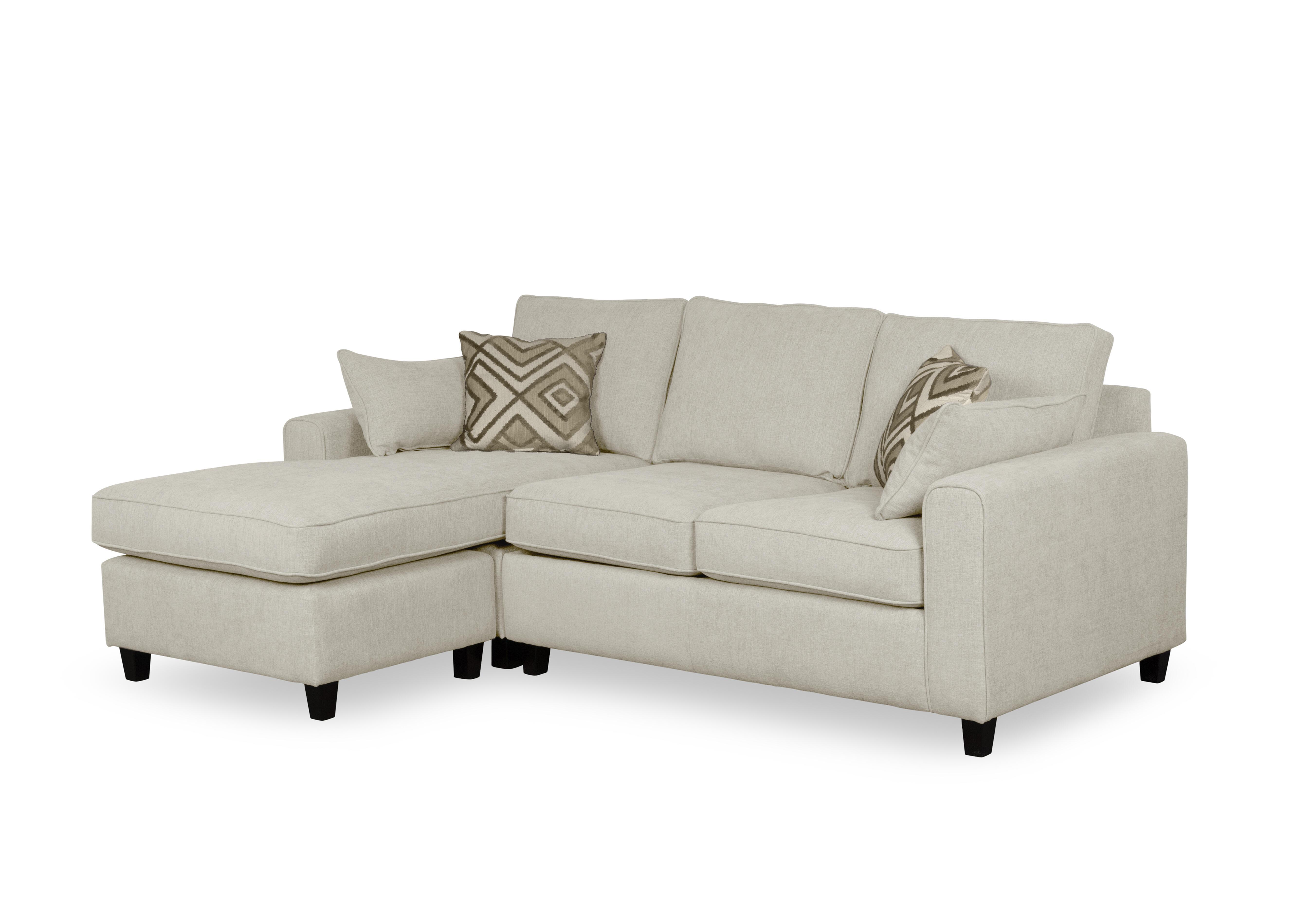Ripon 3 Seater Chaise End Sofa Bed in Silver on Furniture Village