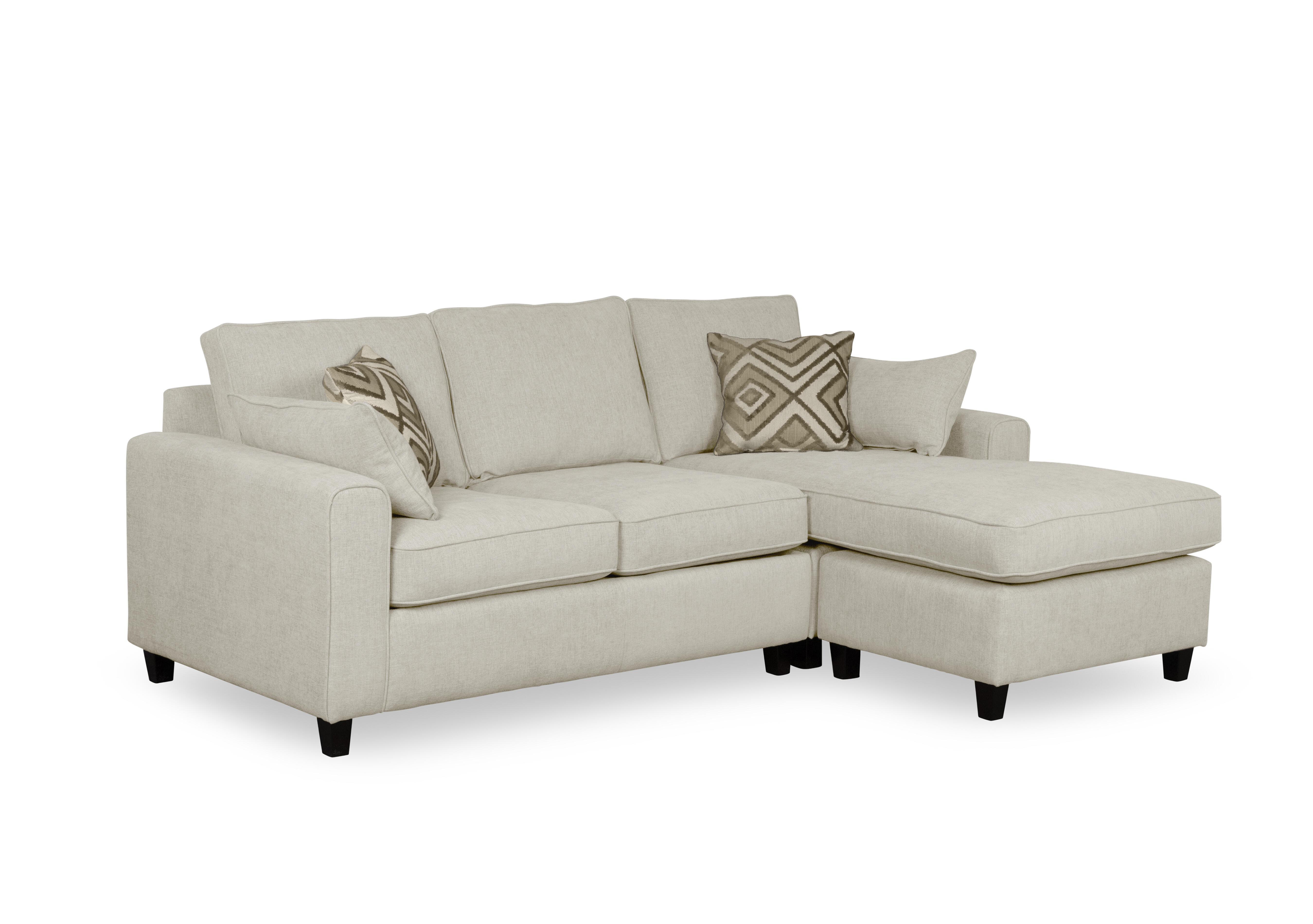 Ripon 3 Seater Chaise End Sofa Bed in Silver on Furniture Village