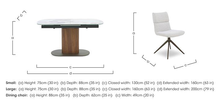 Mekong Extending Dining Table and 4 Fabric Swivel Dining Chairs in  on Furniture Village