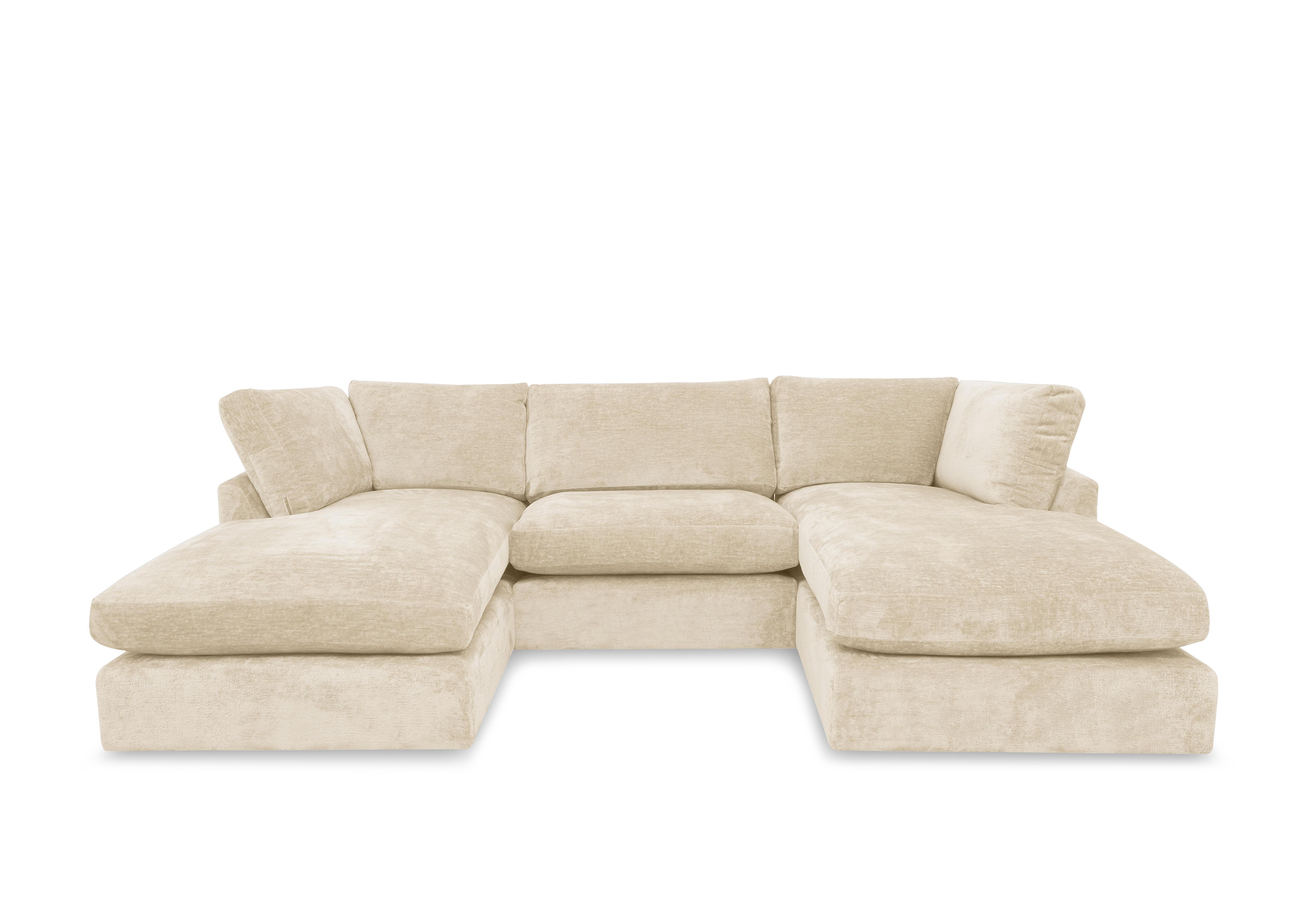 Boutique Savoy U Shaped Sofa with Double Chaise Ends in Imperial Oyster on Furniture Village