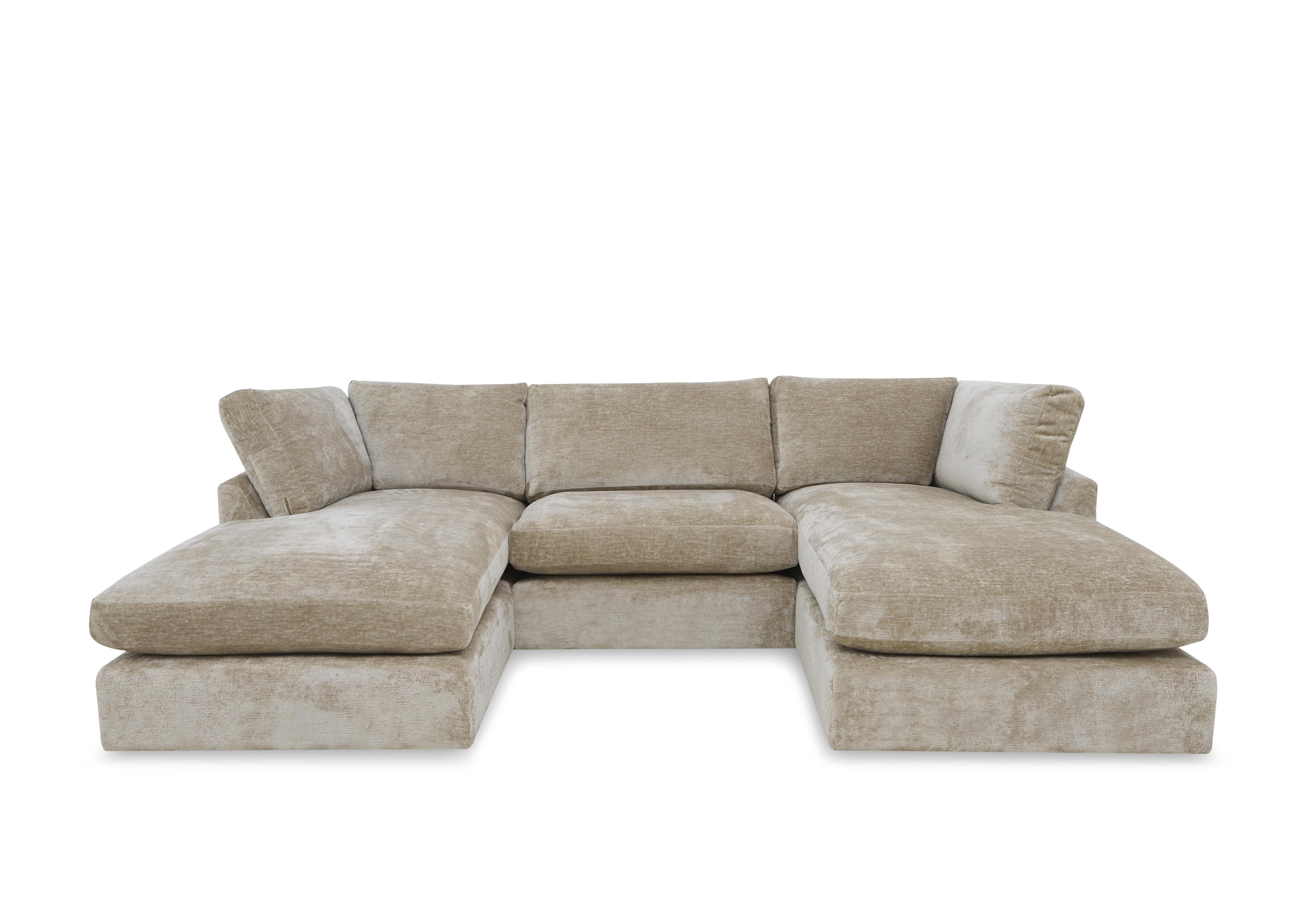 Savoy U Shaped Sofa with Double Chaise Ends in Imperial Pebble on Furniture Village