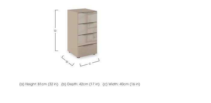 Haven 40cm 4 Drawer Chest with Glass Top and Front in  on Furniture Village