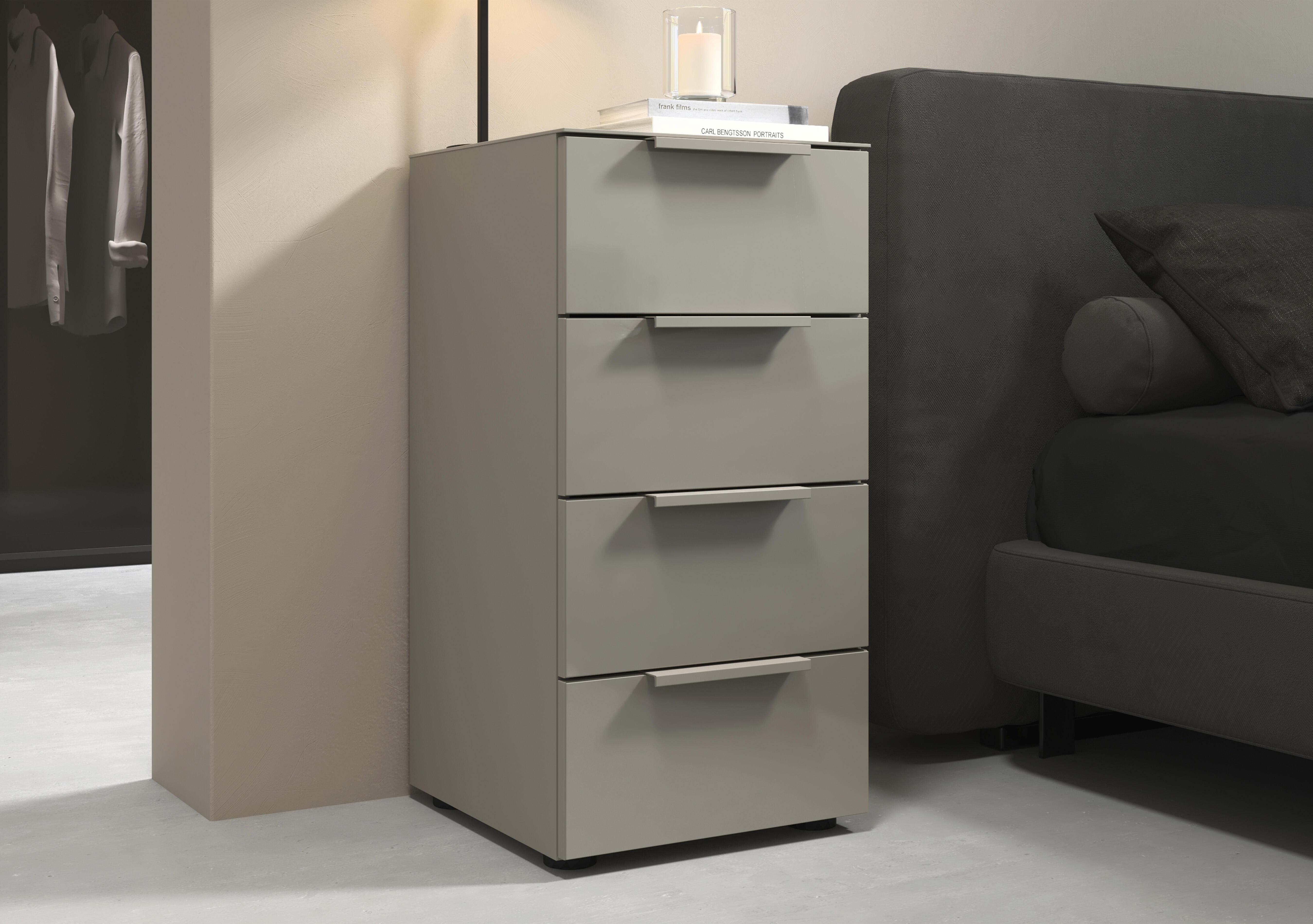 Haven 40cm 4 Drawer Chest with Glass Top and Front in  on Furniture Village