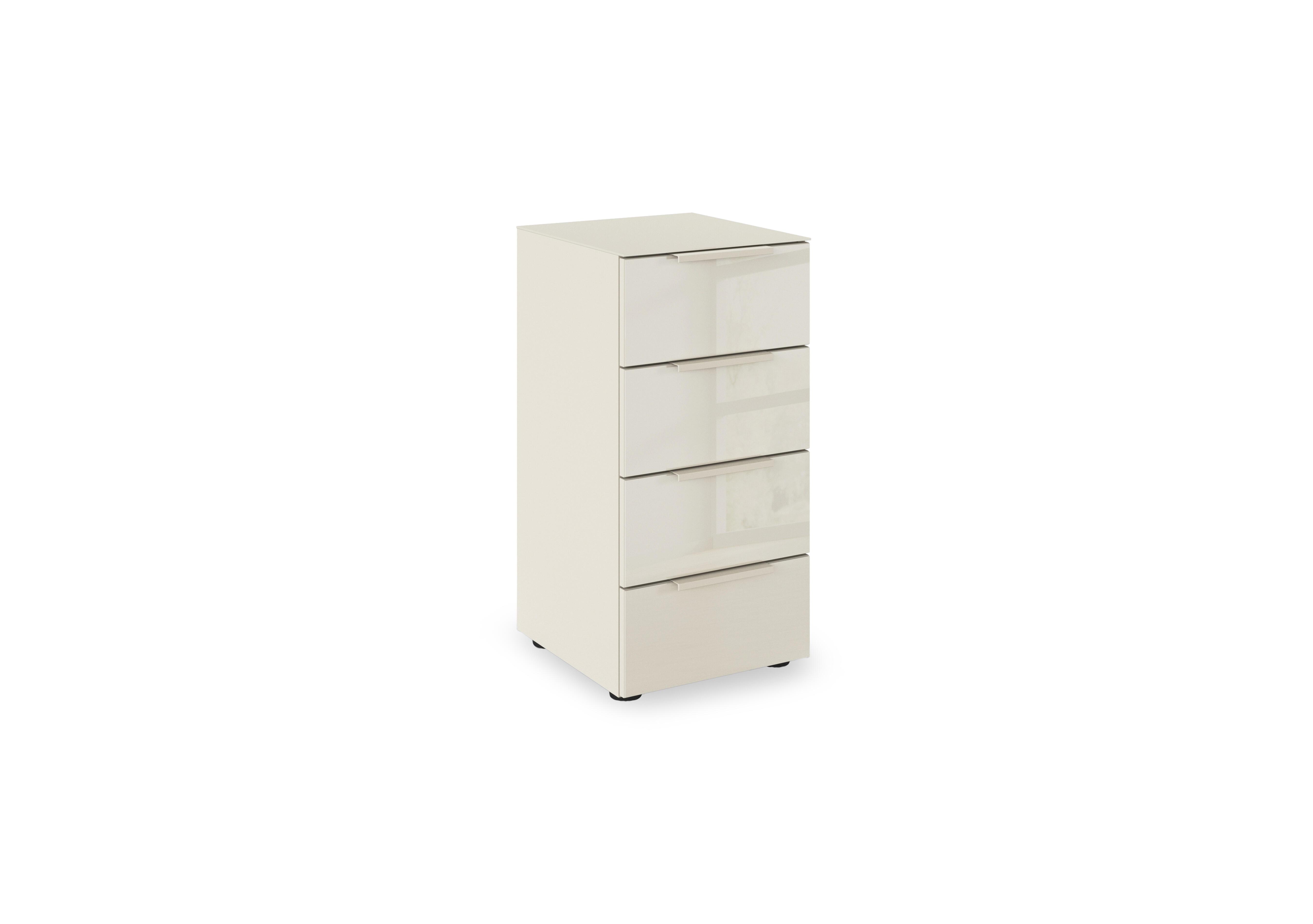 Haven 40cm 4 Drawer Chest with Glass Top and Front in Acg3k Champagne Champagne Frnt on Furniture Village