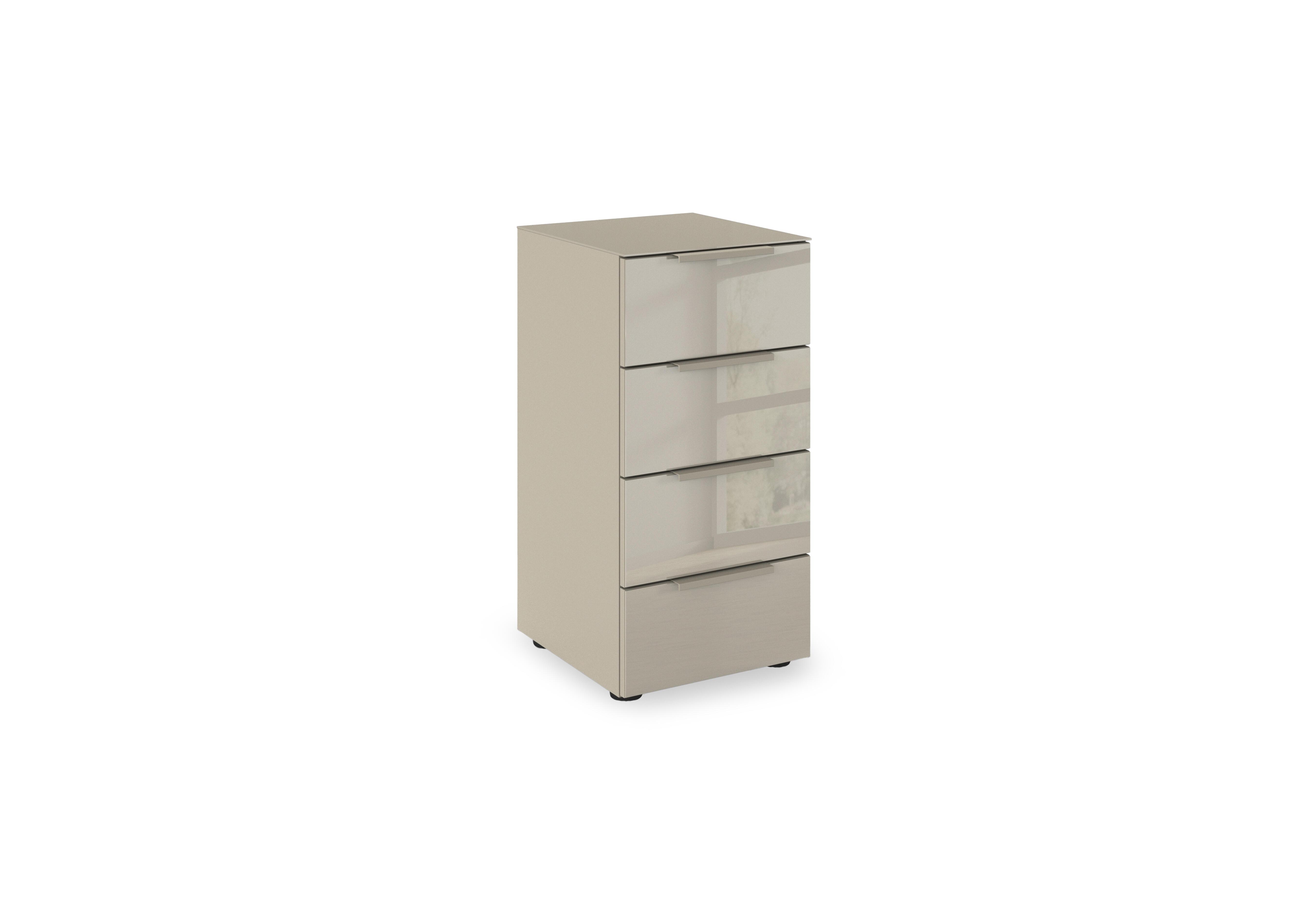 Haven 40cm 4 Drawer Chest with Glass Top and Front in Afg4k Fango Fango Front on Furniture Village