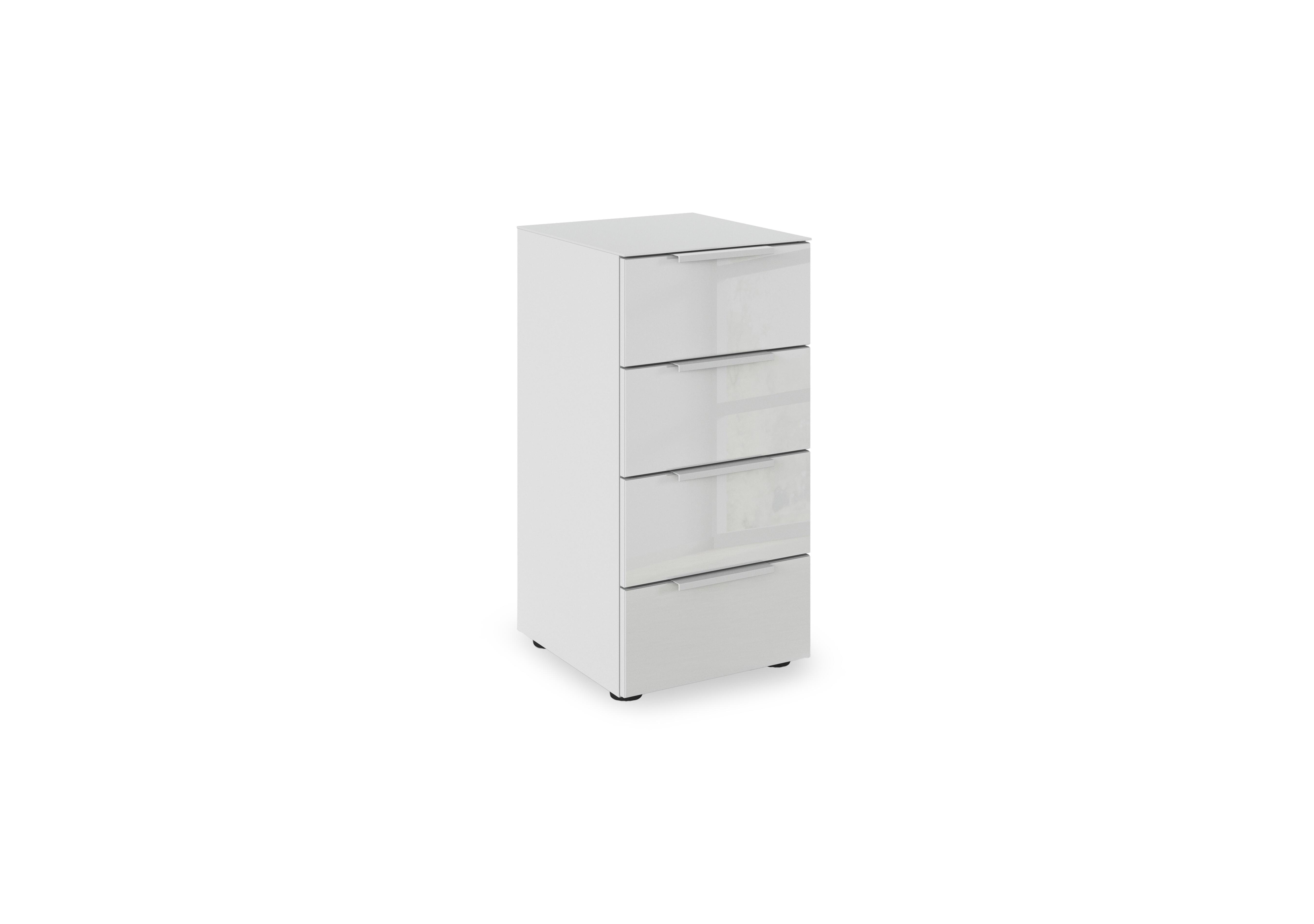 Haven 40cm 4 Drawer Chest with Glass Top and Front in Agg2k Silk Grey Silk Grey Frnt on Furniture Village