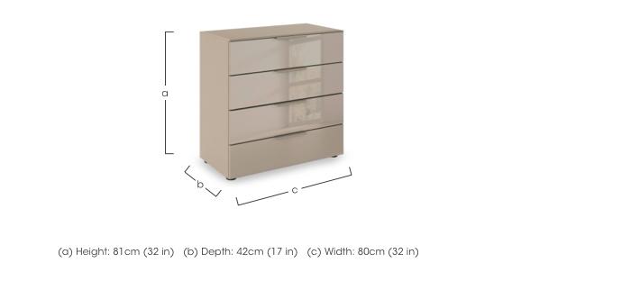 Haven 80cm 4 Drawer Décor Chest with Glass Front in  on Furniture Village