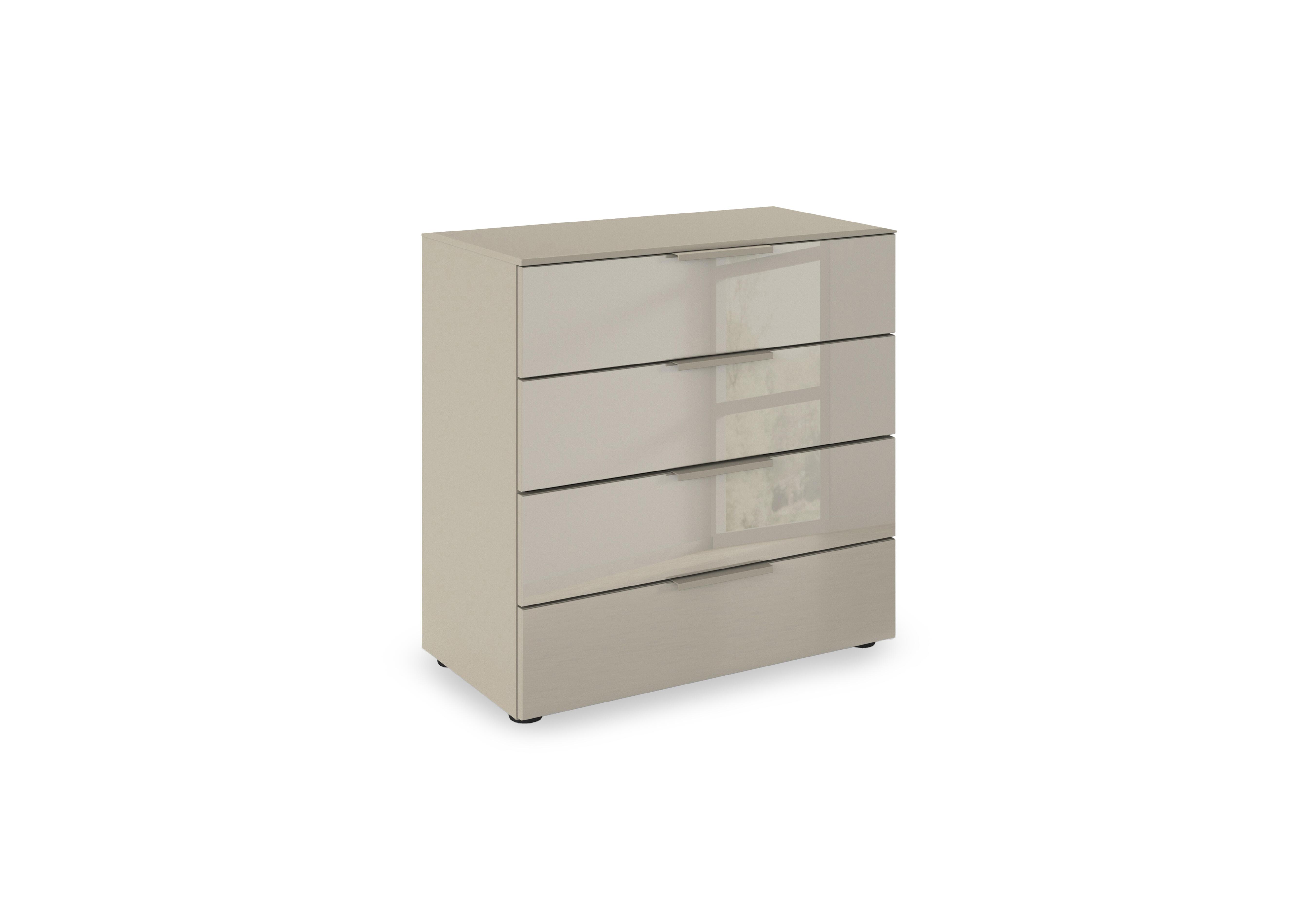 Haven 80cm 4 Drawer Décor Chest with Glass Front in Afg4k Fango Fango Front on Furniture Village