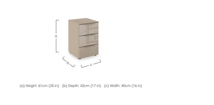 Haven 3 Drawer Décor Bedside Cabinet with Glass Front in  on Furniture Village