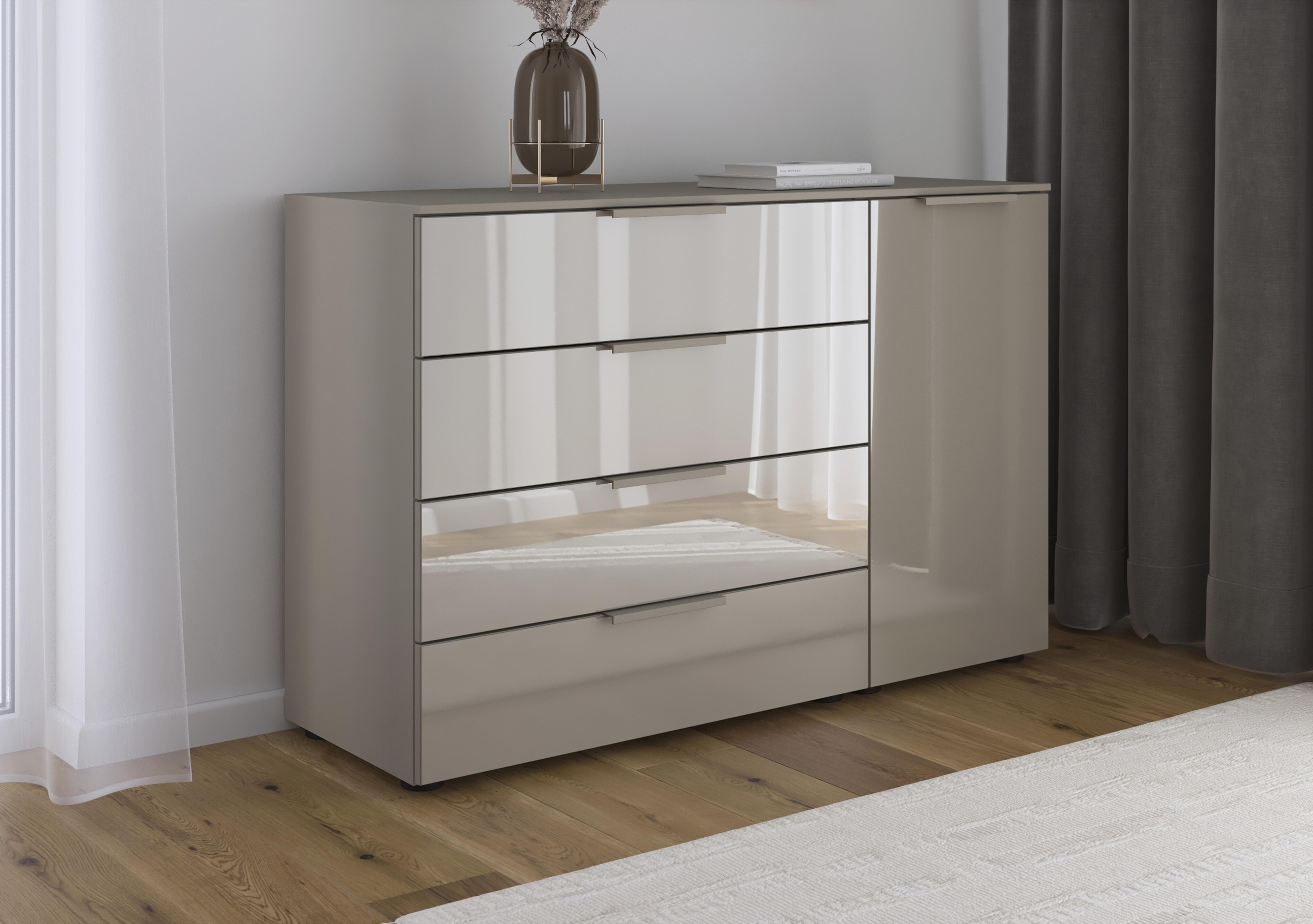 Haven 4 Drawer 1 Door Décor Chest with Glass Front in  on Furniture Village