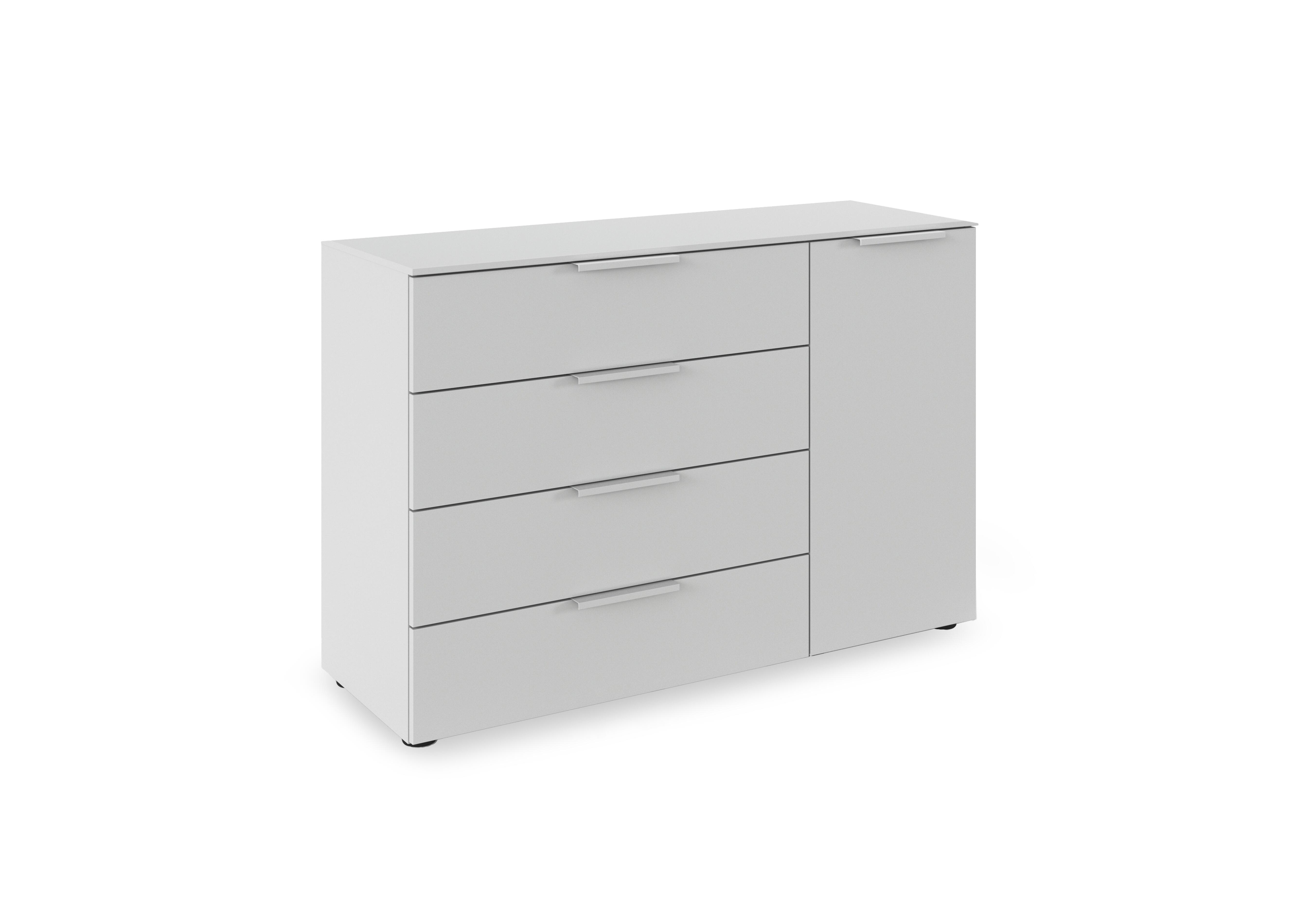 Haven 4 Drawer 1 Door Décor Chest in Agd2l Silk Grey Silk Grey Frnt on Furniture Village