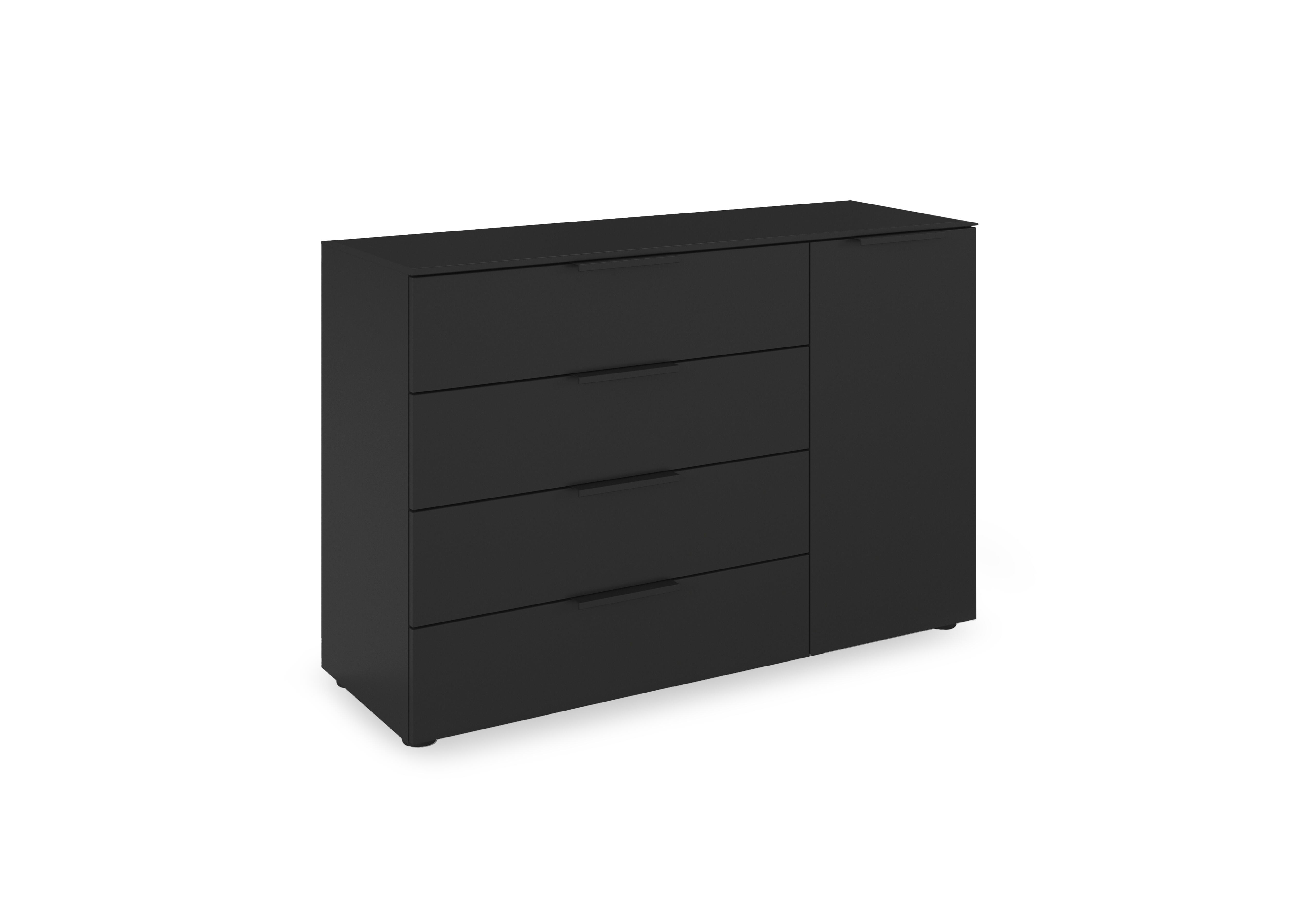 Haven 4 Drawer 1 Door Décor Chest in Asd5t  Black Black Front on Furniture Village
