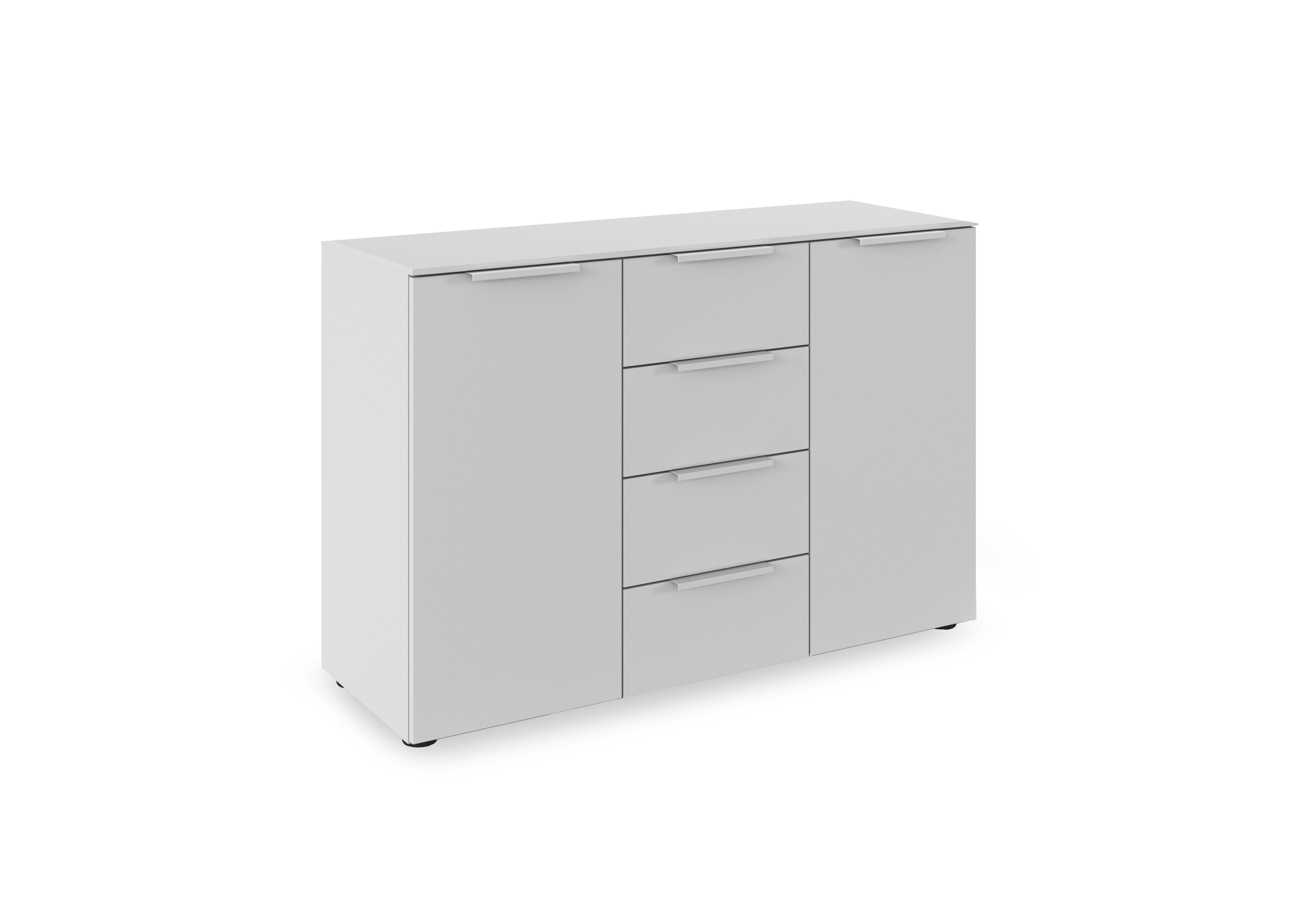 Haven 4 Drawer 2 Door Décor Chest in Agd2l Silk Grey Silk Grey Frnt on Furniture Village
