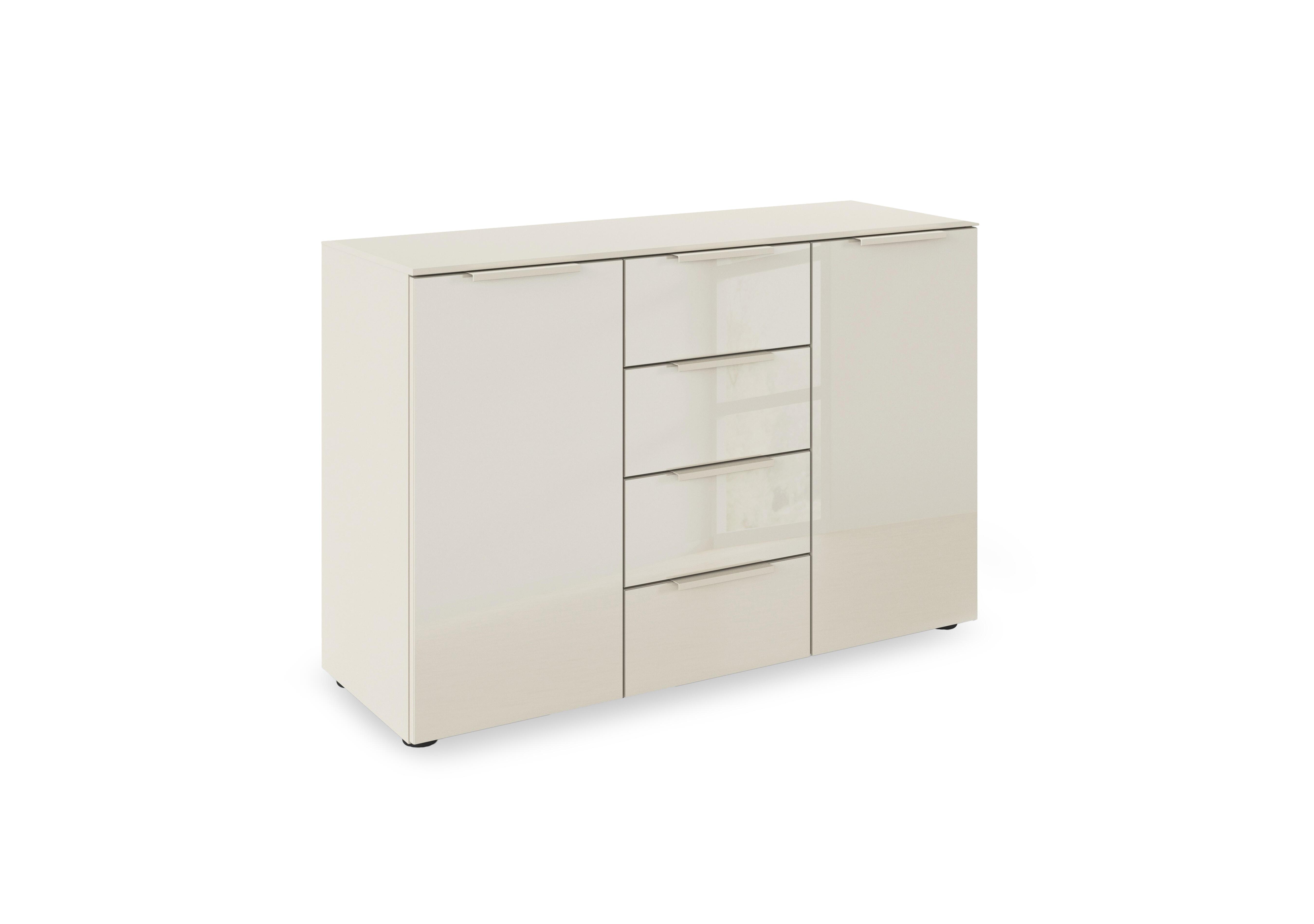 Haven 4 Drawer 2 Door Décor Chest with Glass Front in Acg3k Champagne Champagne Frnt on Furniture Village