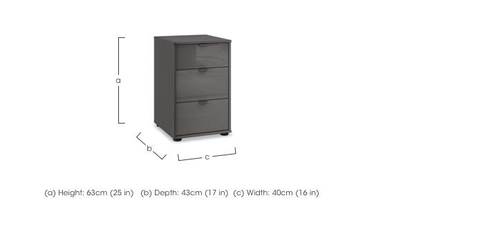 Amara 3 Drawer Glass Bedside Cabinet in  on Furniture Village