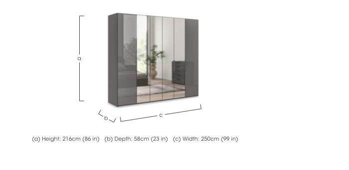 Amara 250cm 6 Door Bifold Wardrobe with 2 Glass Doors and 4 Mirror Doors in  on Furniture Village