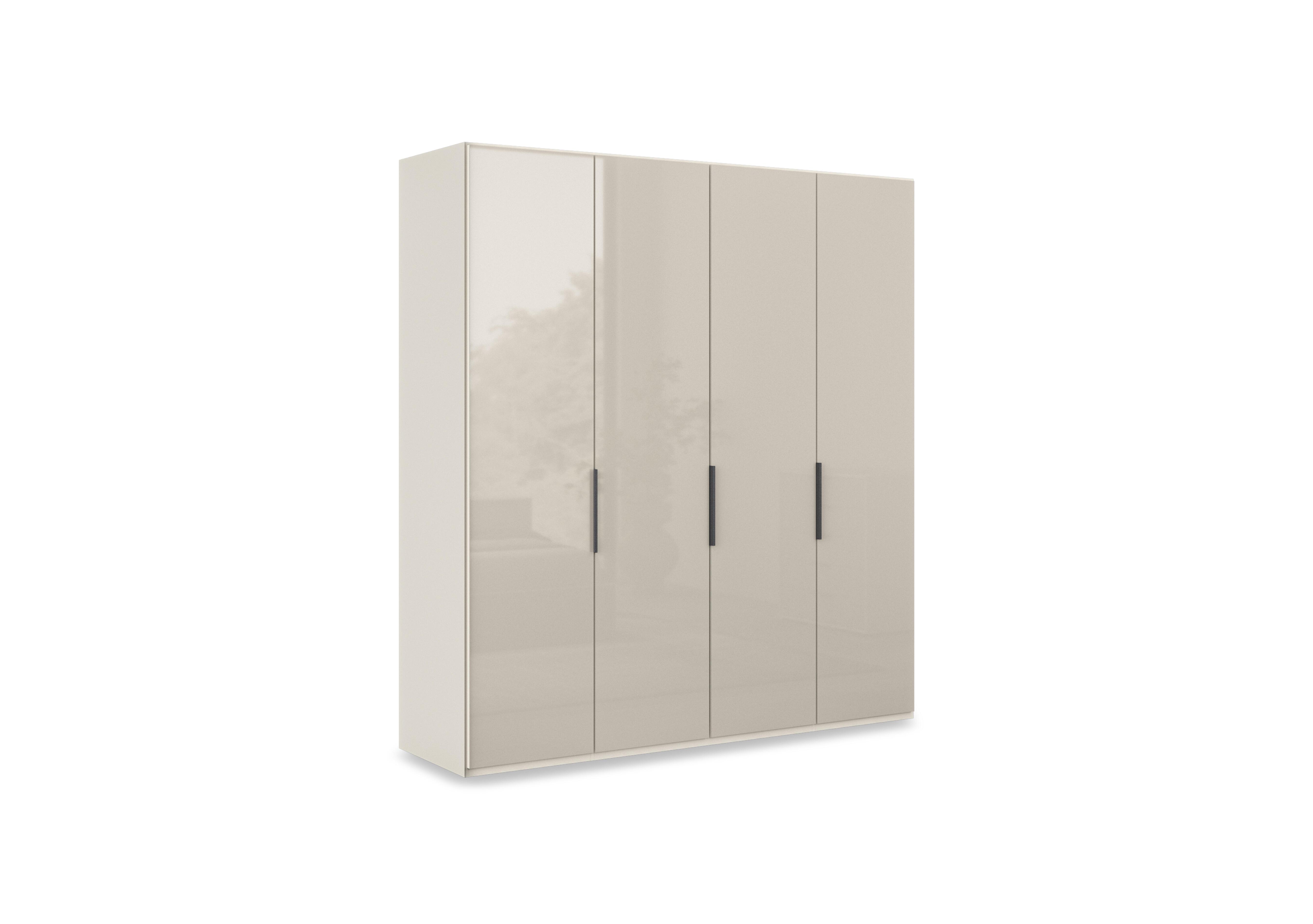 Amara 200cm 4 Door Bifold Wardrobe with Glass Doors in Champagne on Furniture Village