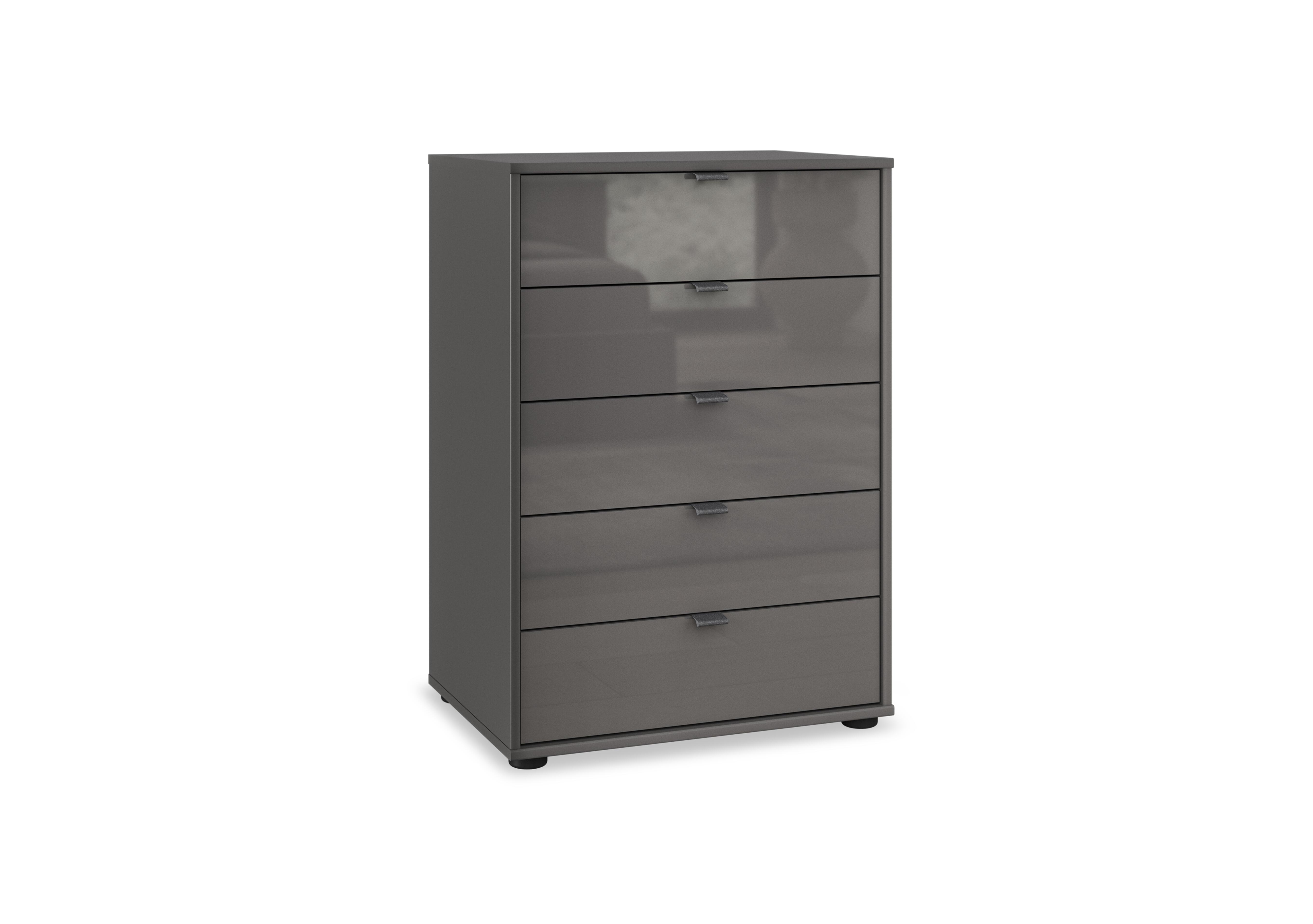 Amara 5 Drawer 60cm Glass Chest in Lava on Furniture Village