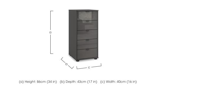 Amara 5 Drawer 40cm Glass Chest in  on Furniture Village