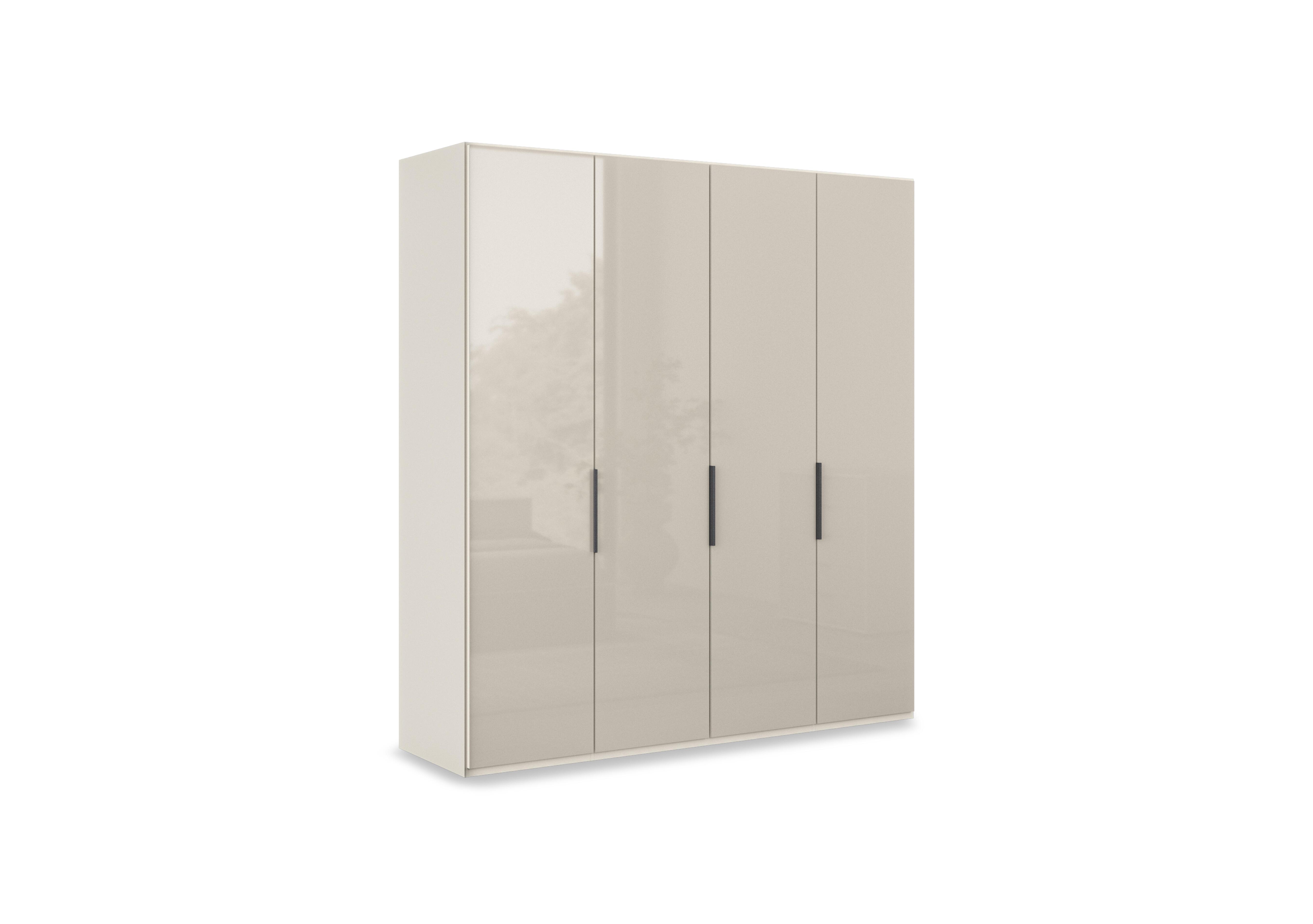Amara 200cm 4 Door Hinged Wardrobe with Glass Doors in Champagne on Furniture Village