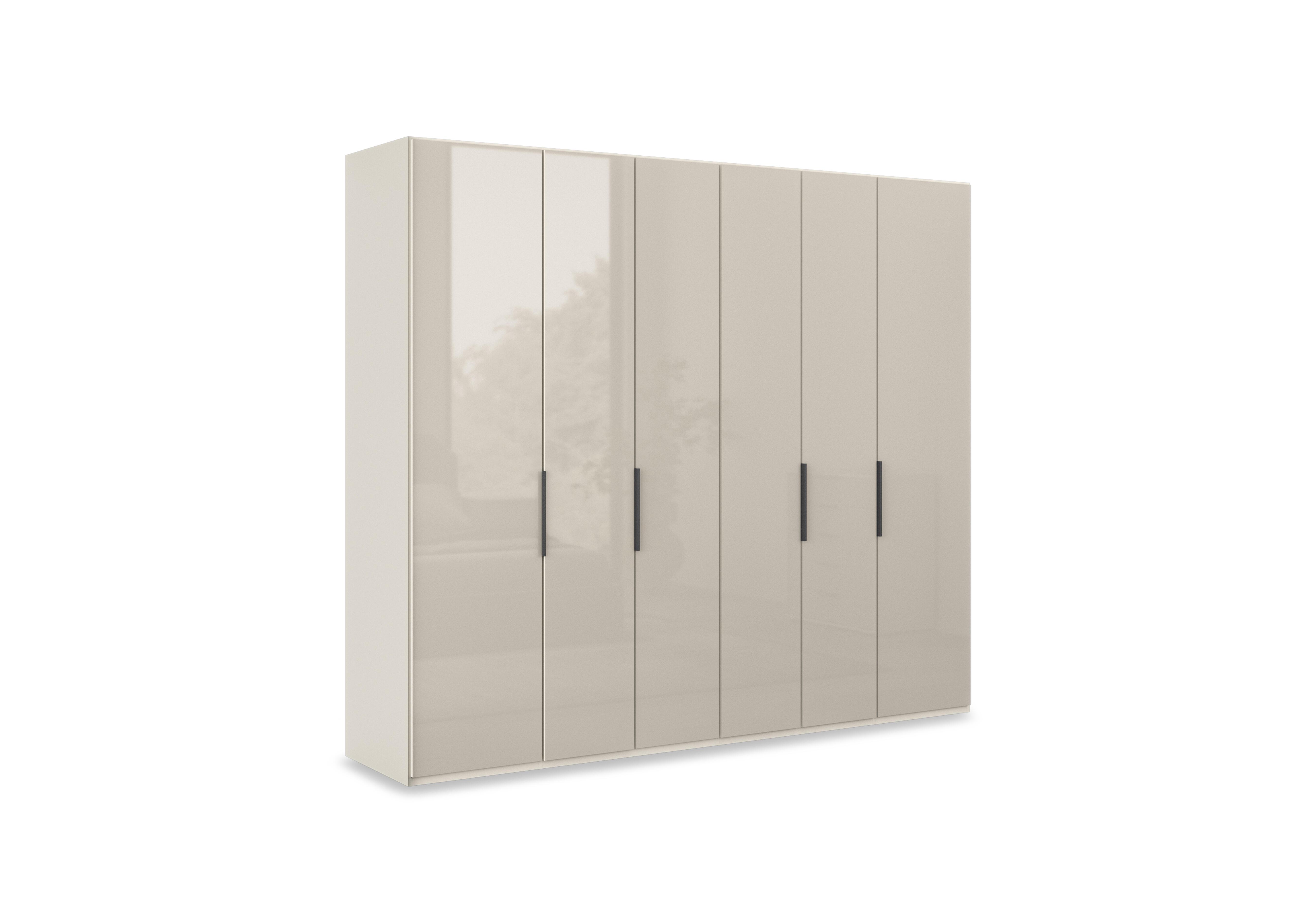Amara 250cm 6 Door Bifold Wardrobe with Glass Doors in Champagne on Furniture Village