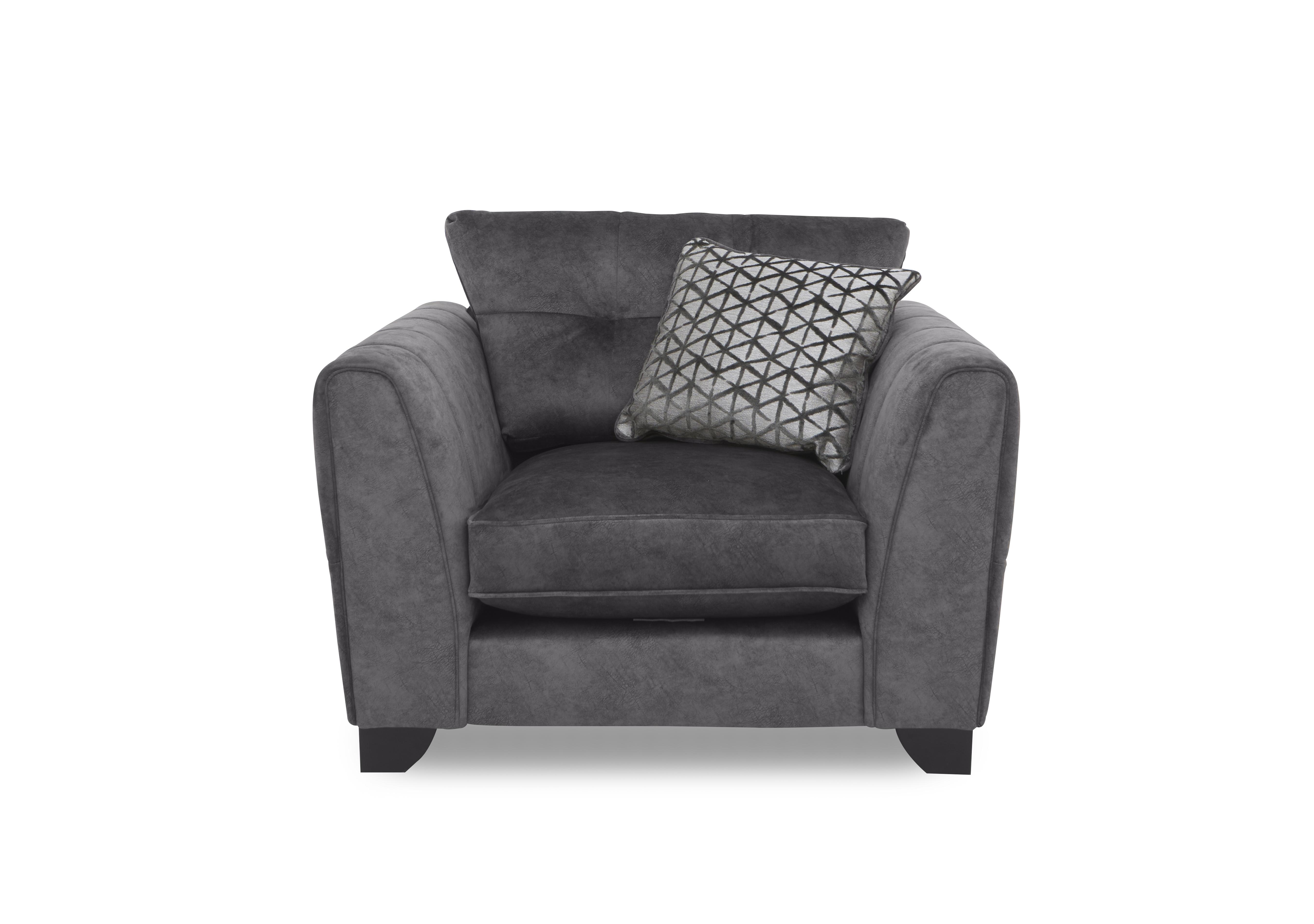 Oh So Glam Mariah Classic Back Fabric Armchair in Dapple Moleskin-Tri No Insert on Furniture Village