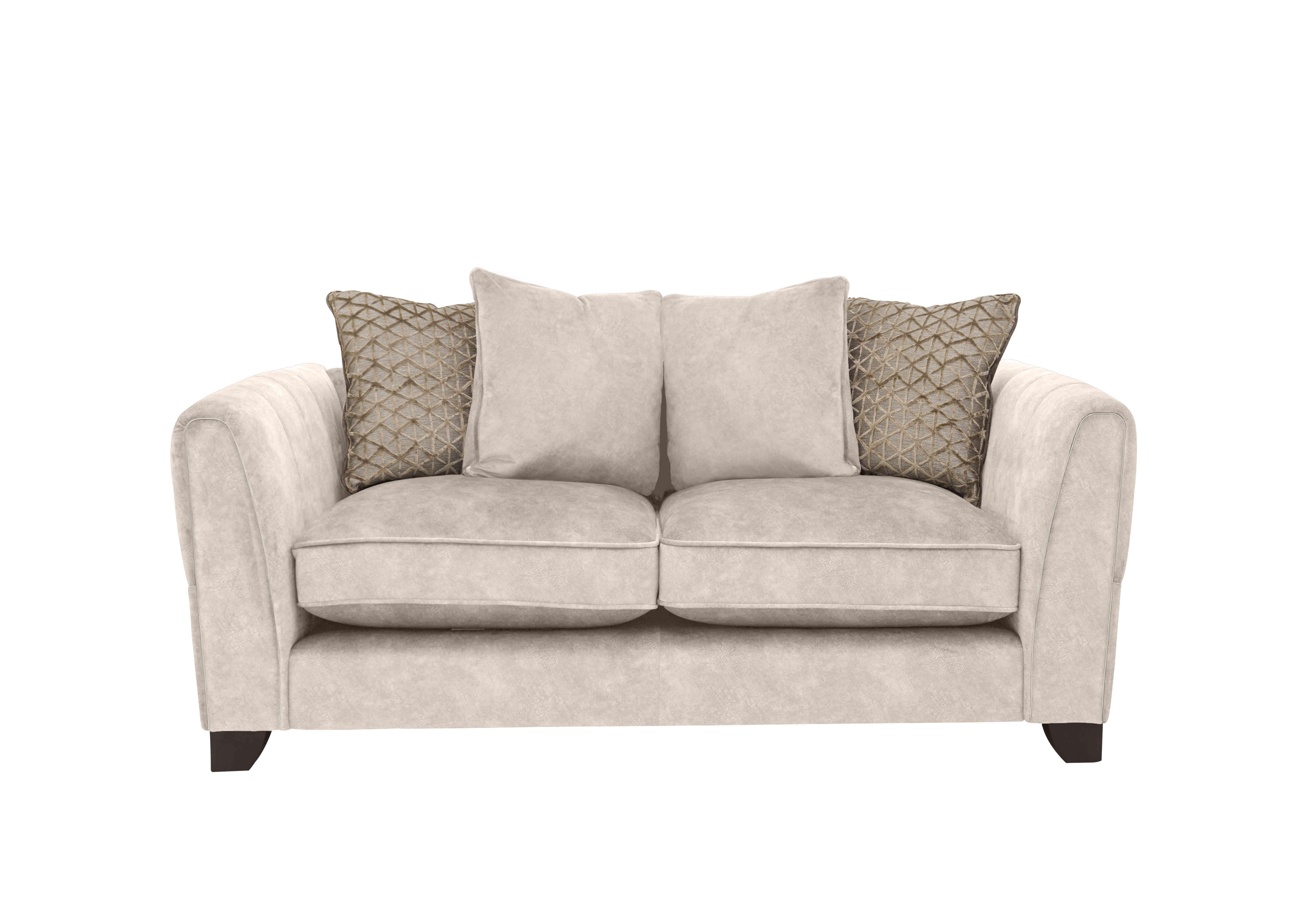 Mariah 2 Seater Fabric Scatter Back Sofa in Dapple Ivory-Tri Chrome on Furniture Village