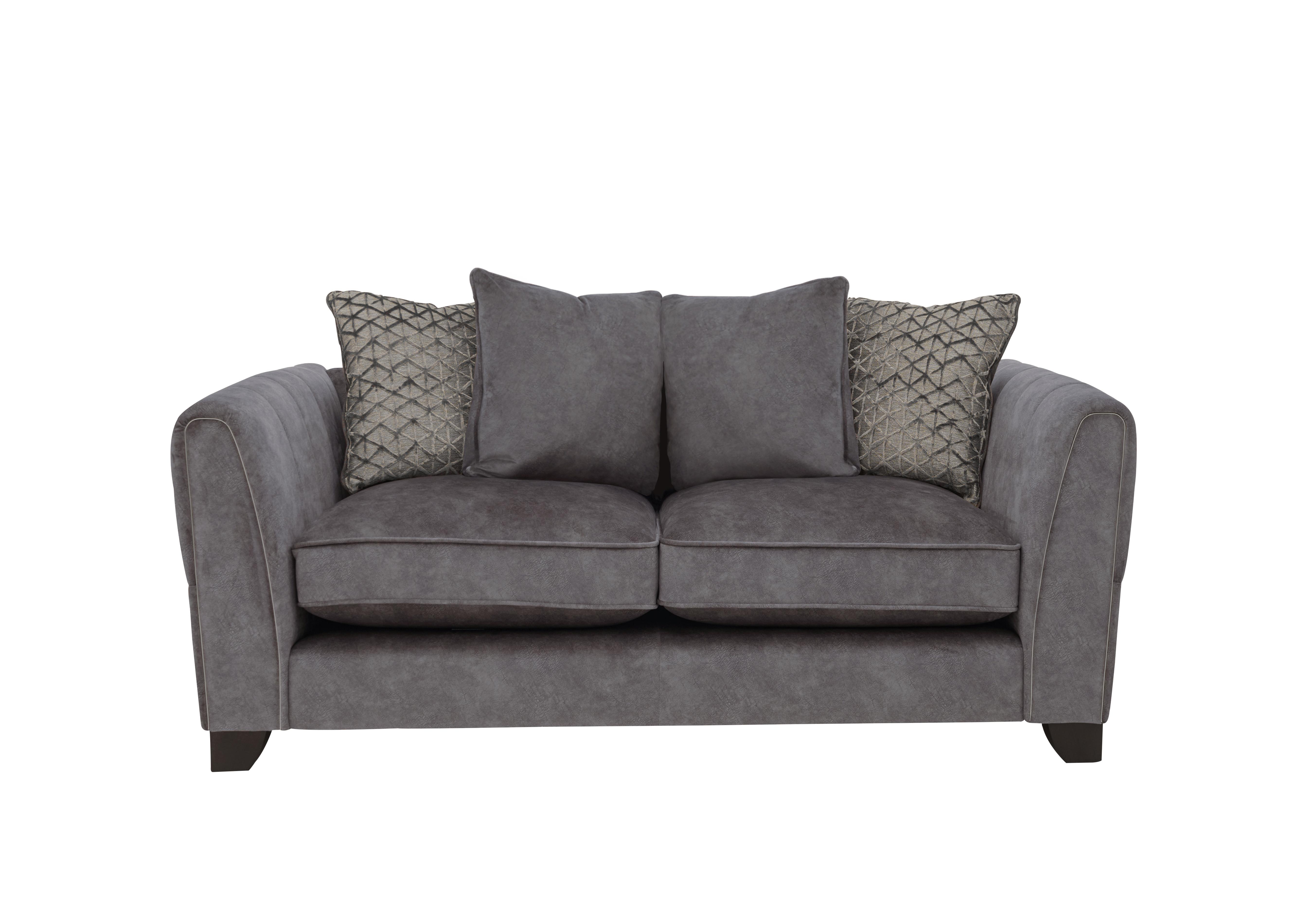 Mariah 2 Seater Fabric Scatter Back Sofa in Dapple Moleskin-Tri Chrome on Furniture Village