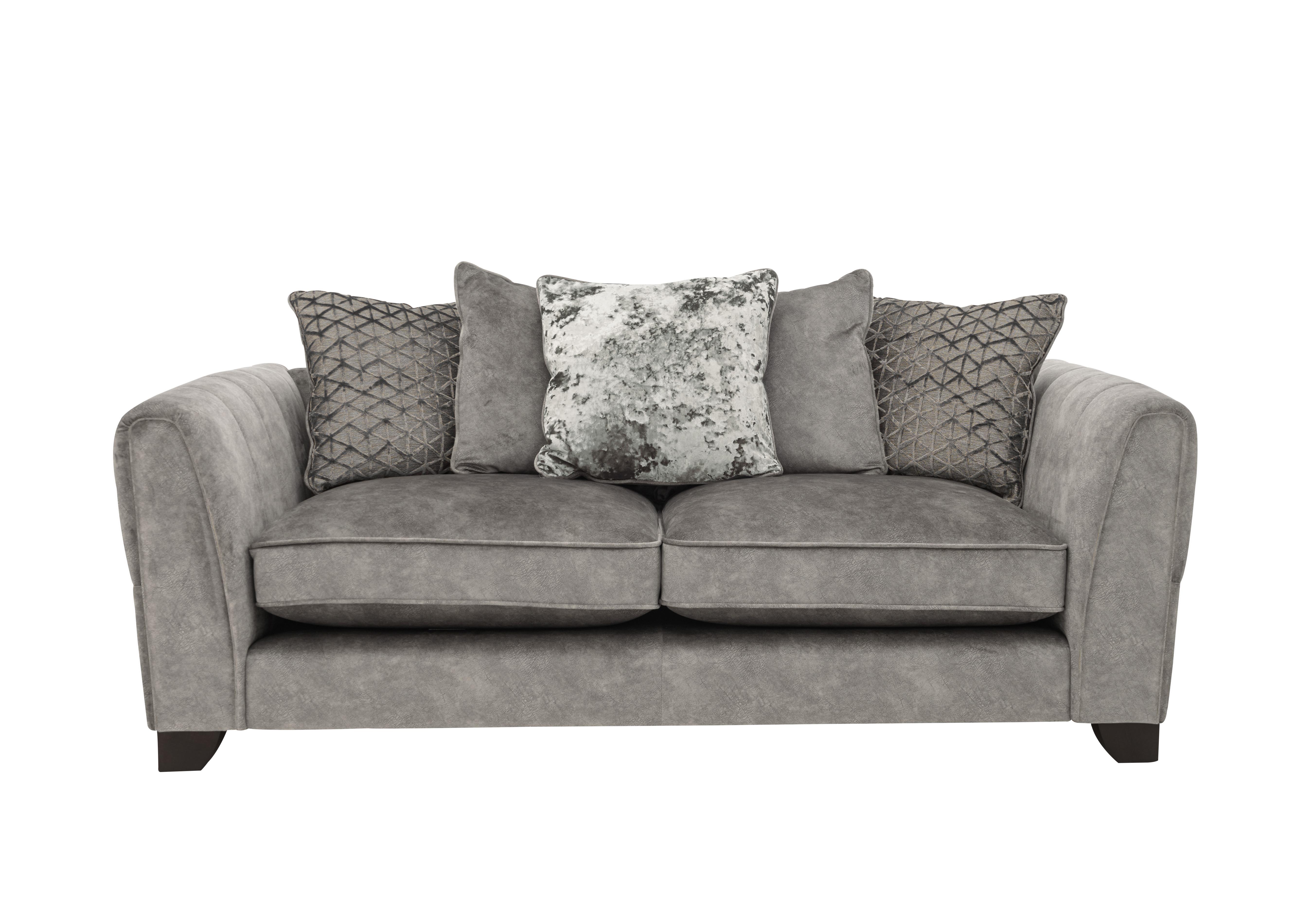 Mariah 3 Seater Fabric Scatter Back Sofa in Dapple Silver-Tri No Insert on Furniture Village
